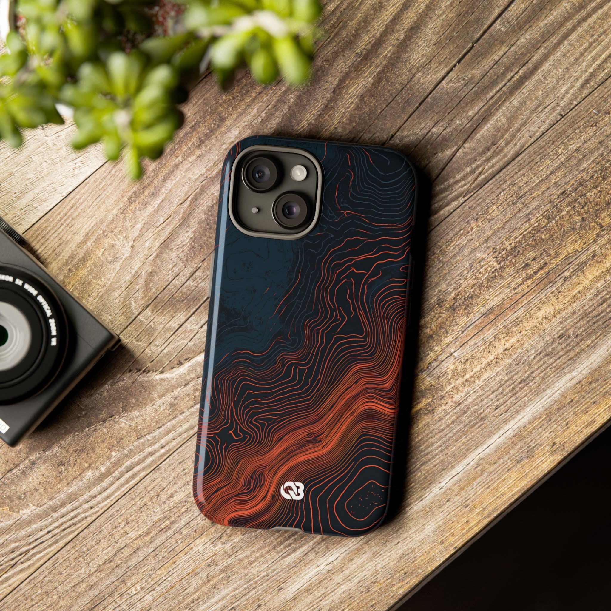 Black Tough Phone Case for iPhone - Volcanic Basalt Map