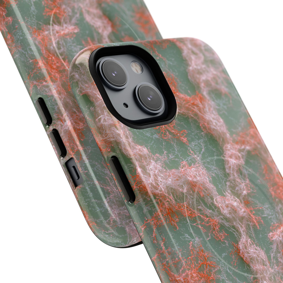Coral Pixel Matrix · Tough 2.0 Magnetic Phone Case for iPhone · Green