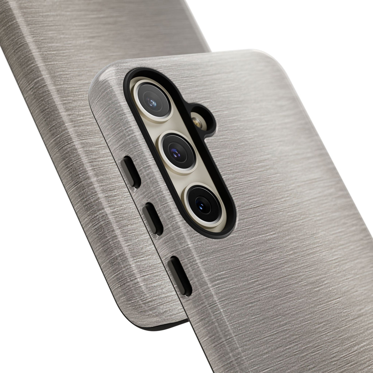 Grey Tough Phone Case for Samsung - Brushed Nickel Linen