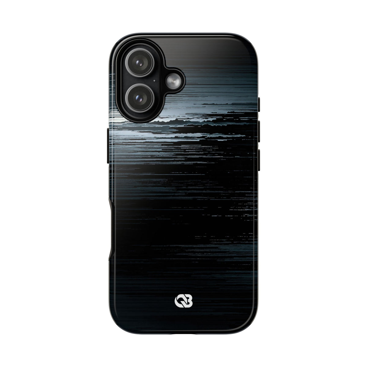 Black Tough Phone Case for iPhone - Frozen Signal Glitch