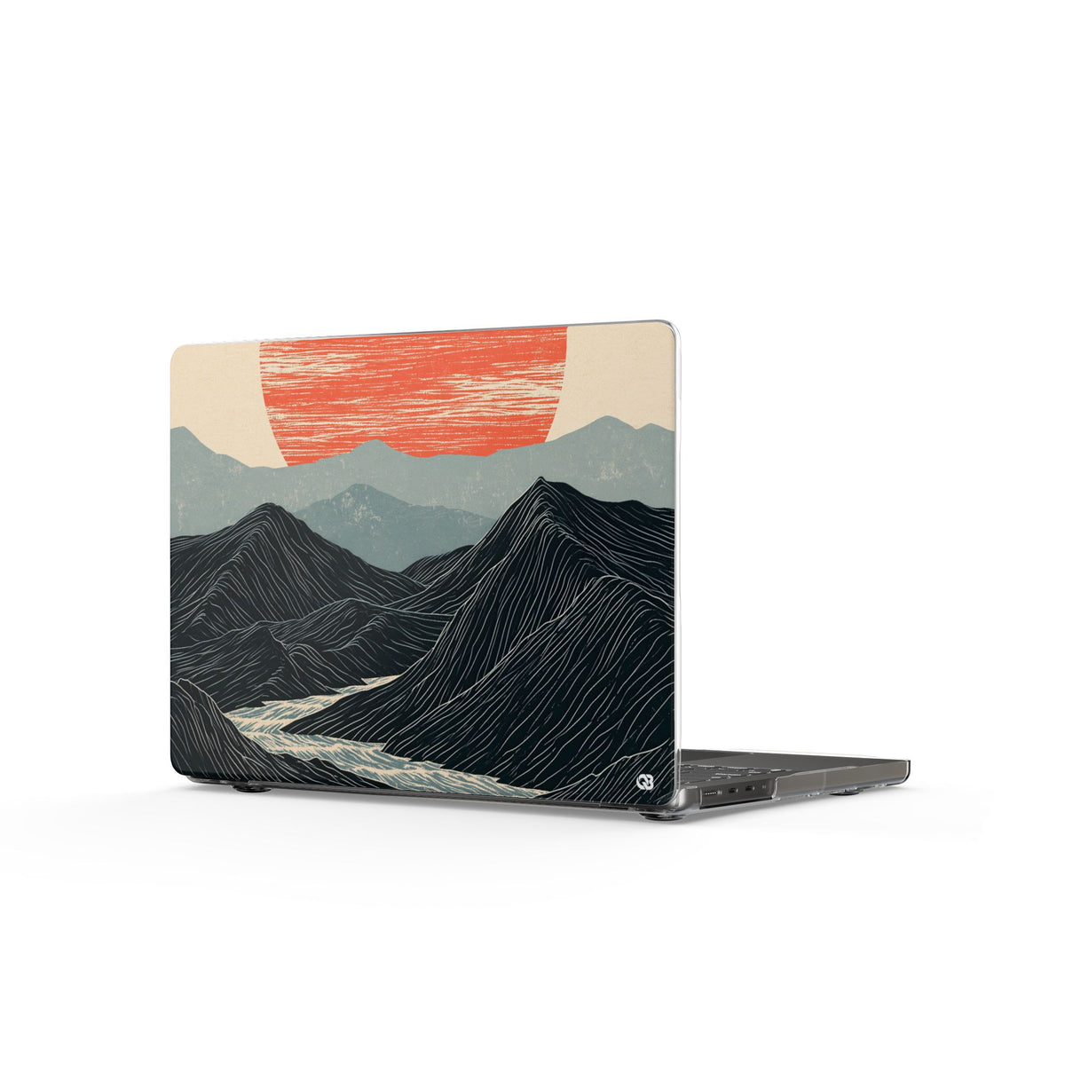 Crimson Ridge Horizon · Clear Hard Case for MacBook · Black