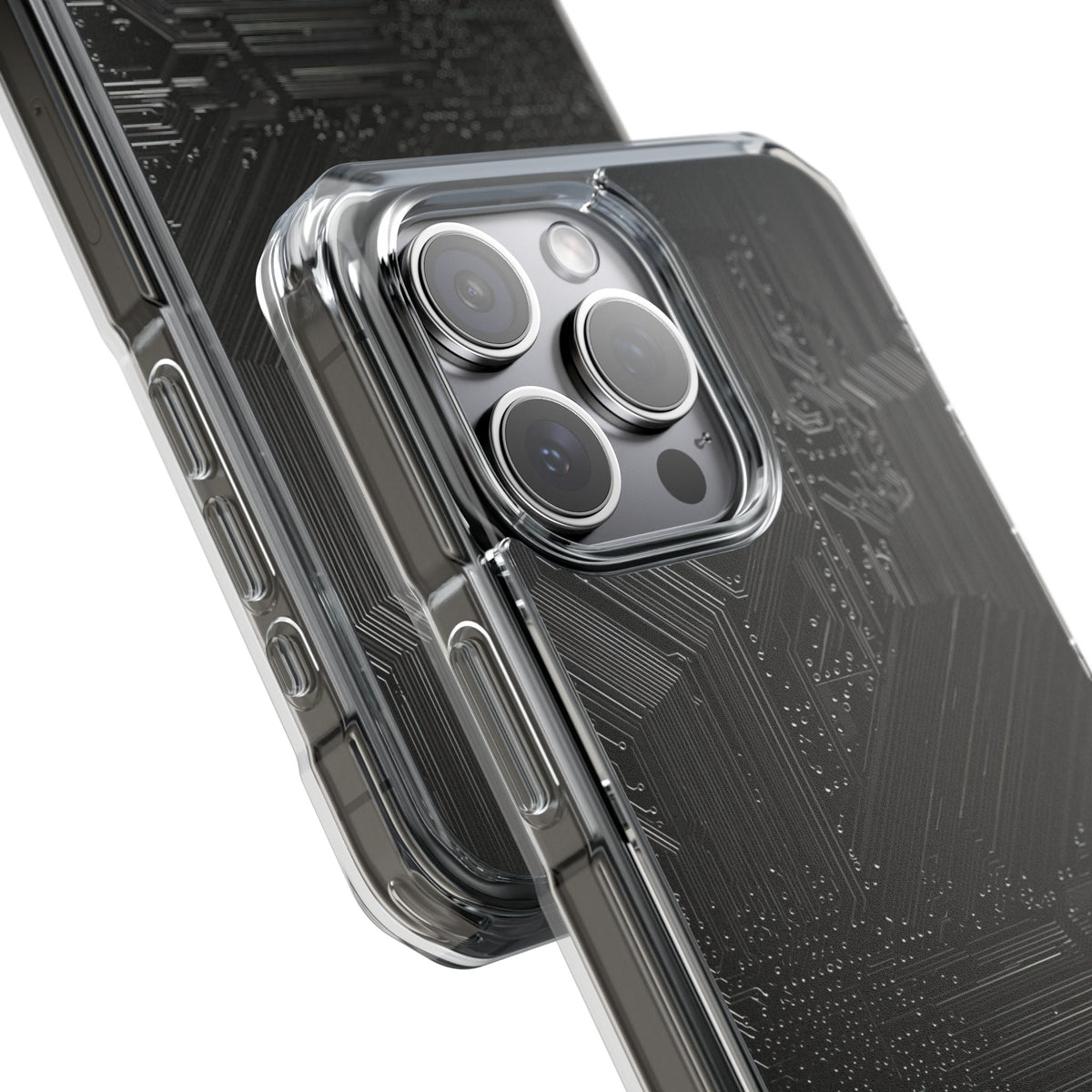 Obsidian Circuitry · Clear Impact Magnetic Phone Case for iPhone · Black