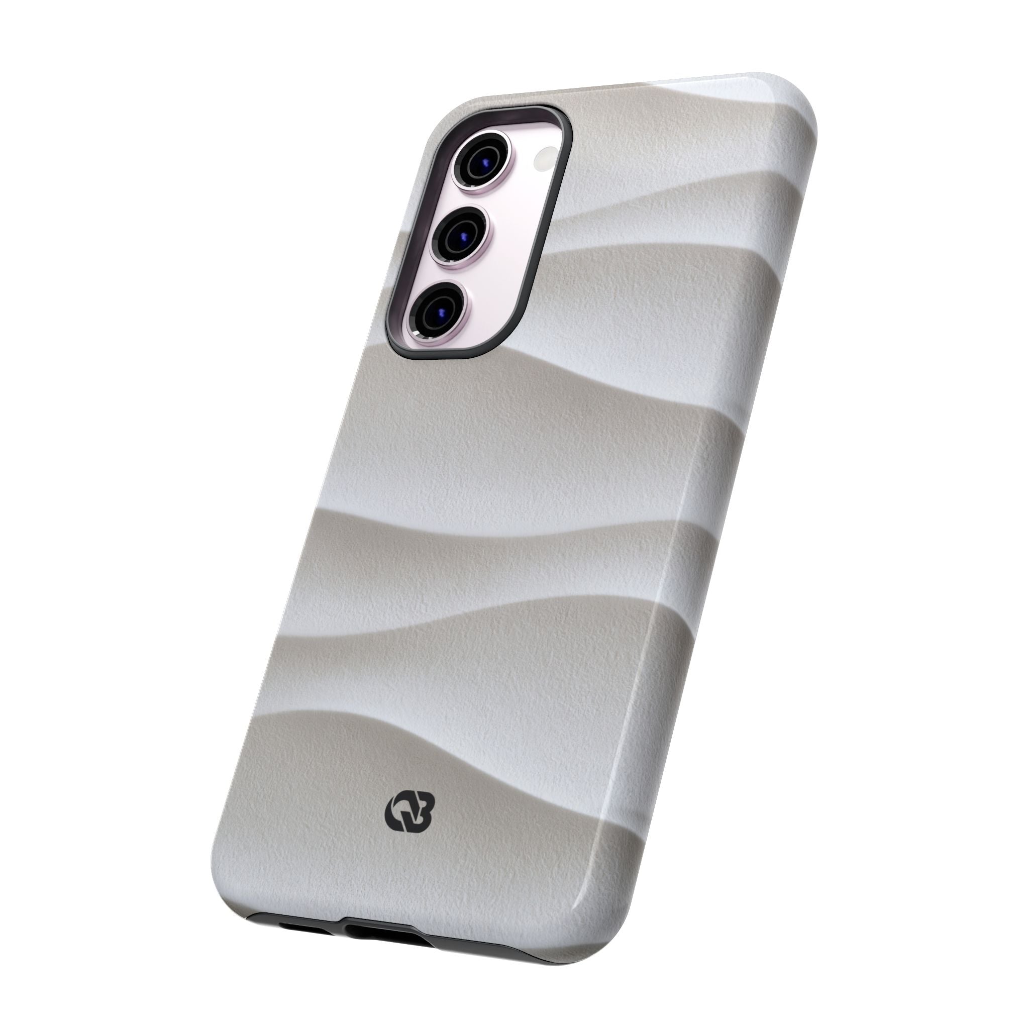 White Tough Phone Case for Samsung - Arctic Flow Ridges