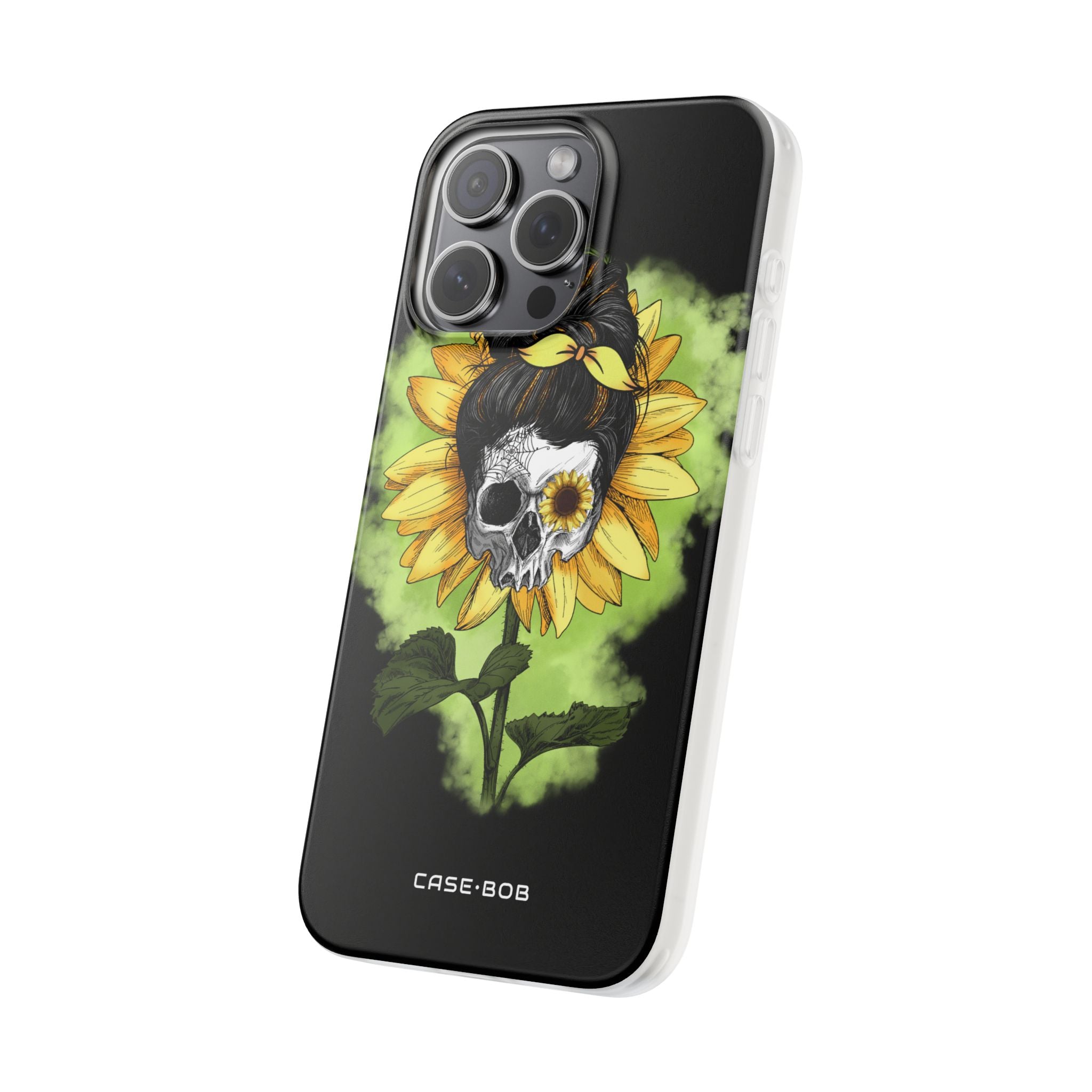 Sonnenblumen-Schädel iPhone 15 Pro Max Case - Soft