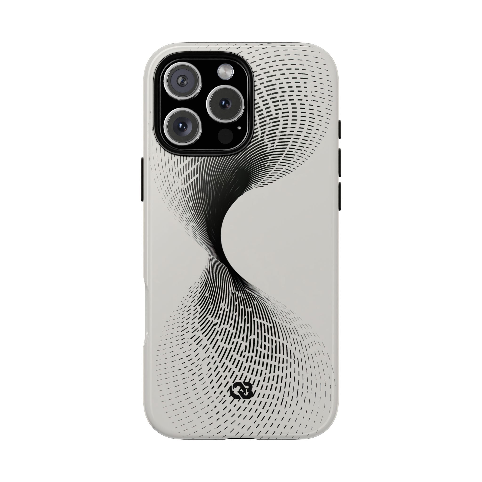White Tough Phone Case for iPhone - Linear Torsion Grid