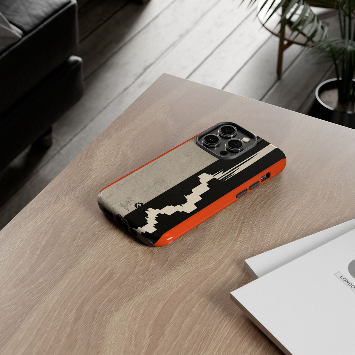 Orange Tough Phone Case for iPhone - Orange Monolith Rift