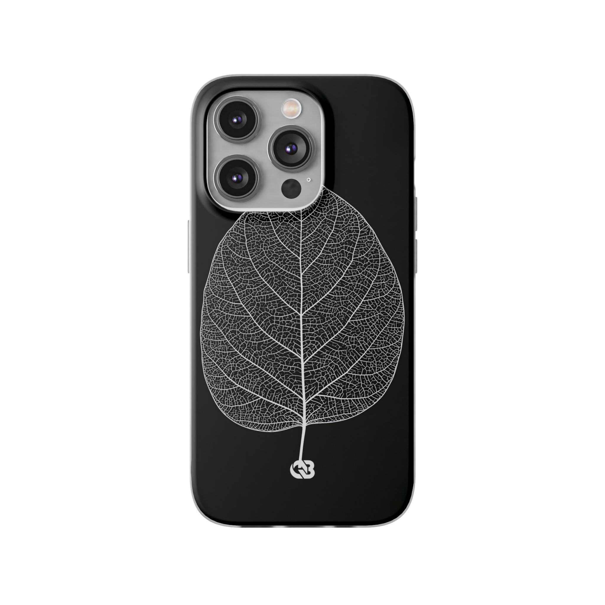 Black Lite Phone Case for iPhone - Bleached Leaf Lattice
