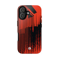Red Tough Phone Case for iPhone - Crimson Brutalist Distortion