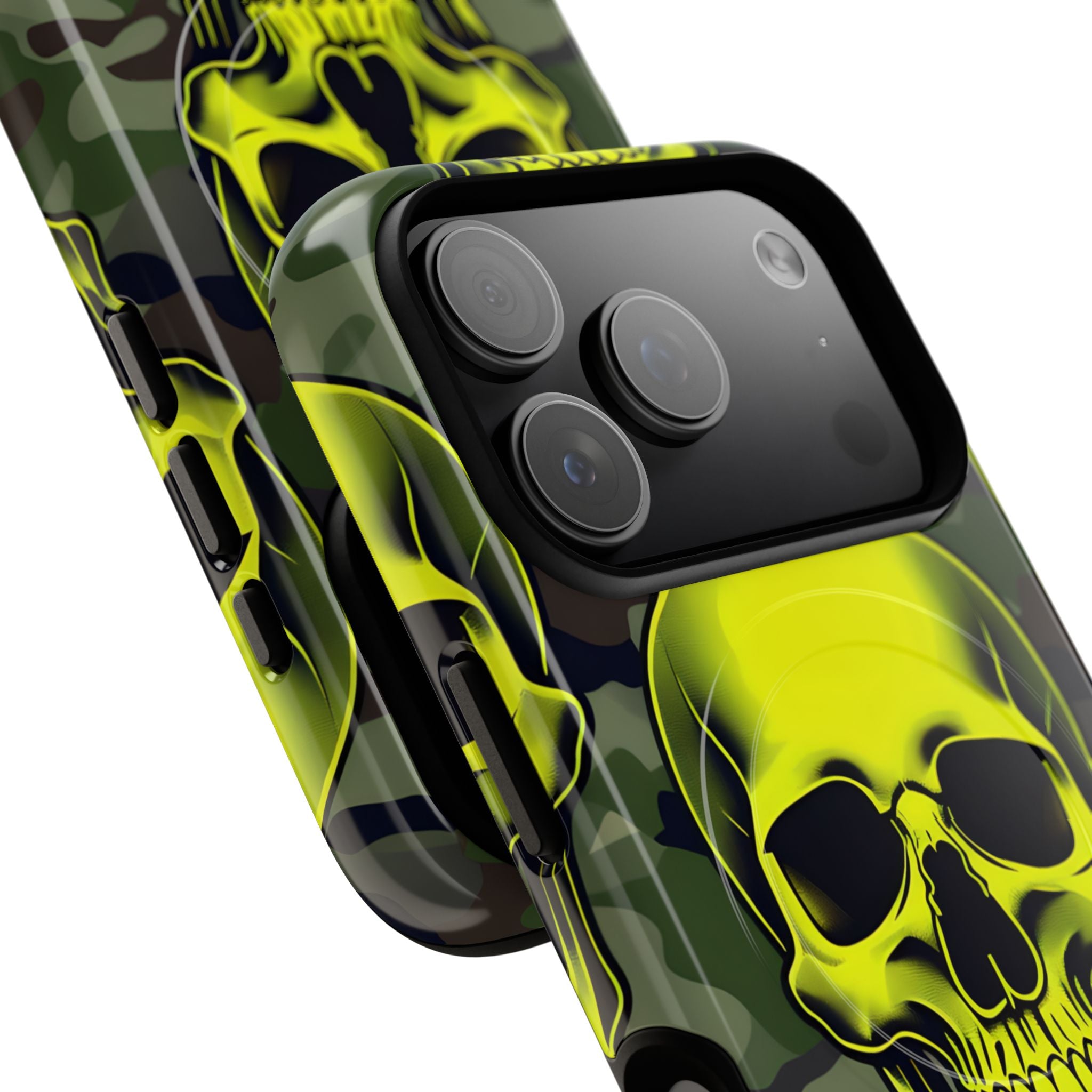 Neon Skull Camo iPhone 17 Pro Case - Tough+ - CASE•BOB