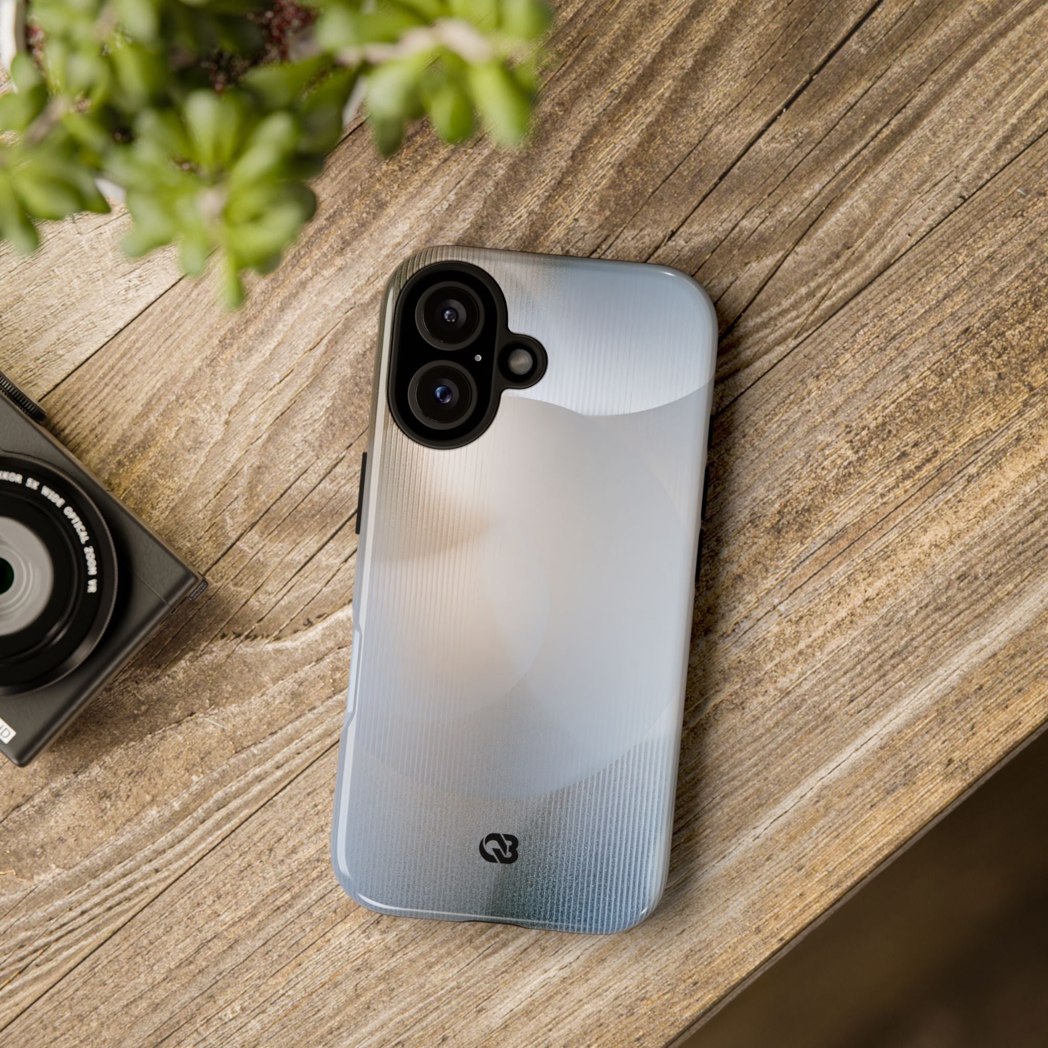 White Tough Phone Case for iPhone - Frosted Ribbed Sphere
