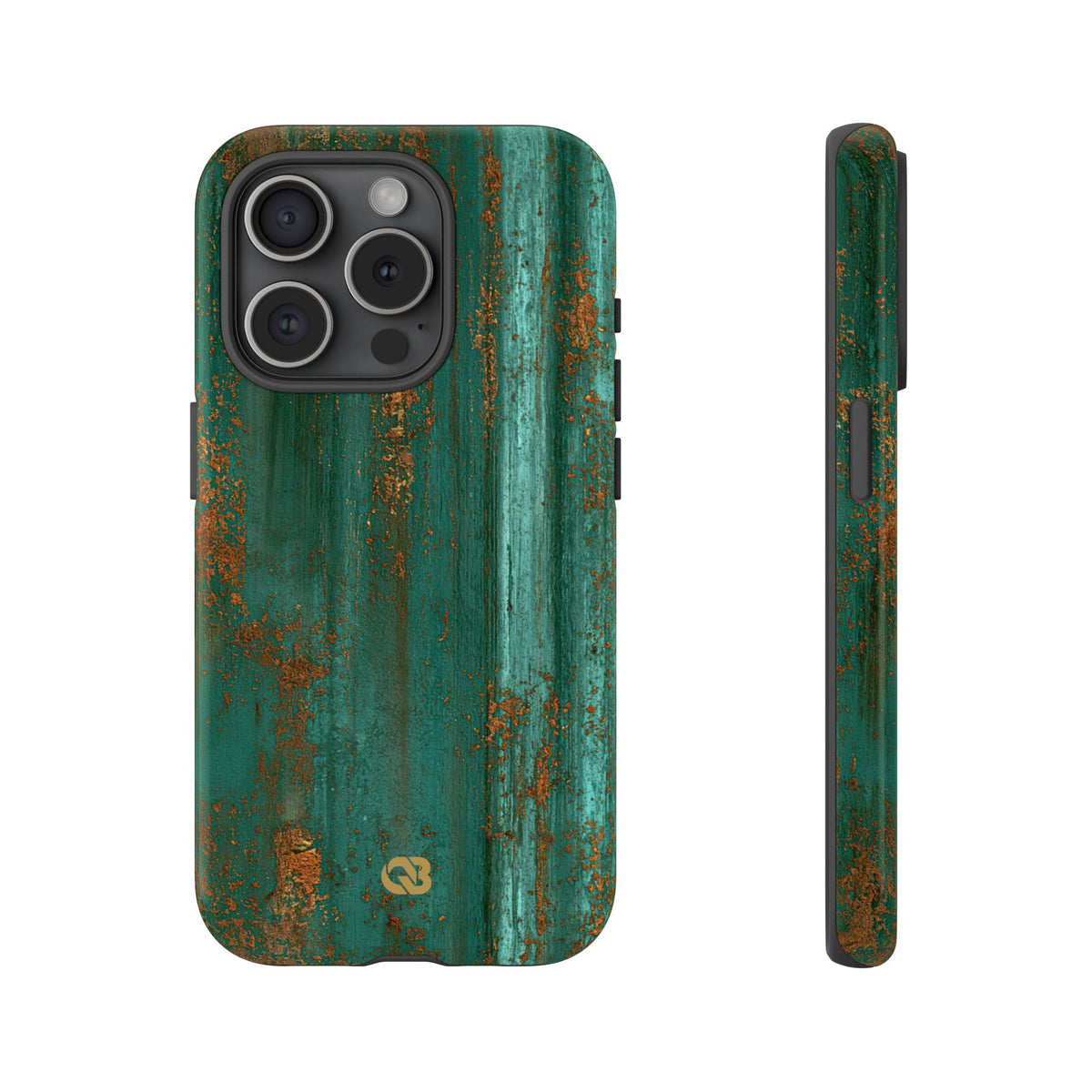 Teal Tough Phone Case for iPhone - Verdigris Copper Siding