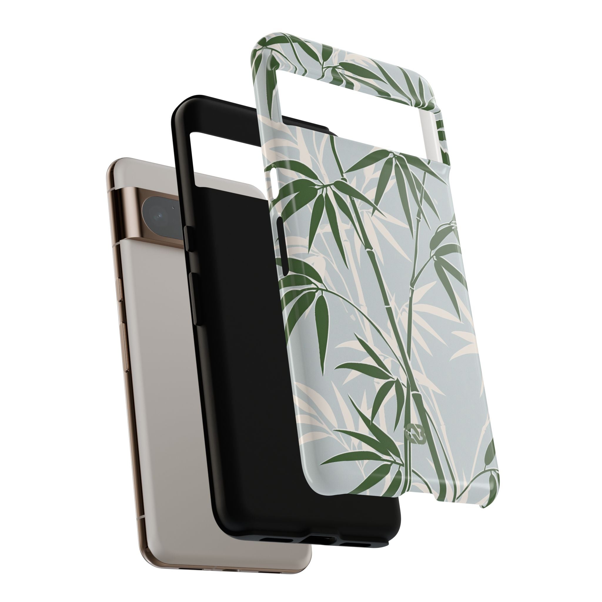 Green Tough Phone Case for Google Pixel - Kyoto Bamboo Canopy
