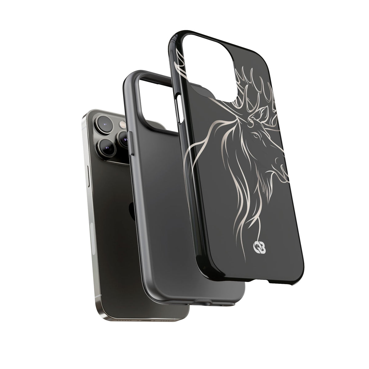 Nordic Moose Contour · Tough Phone Case for iPhone · Black