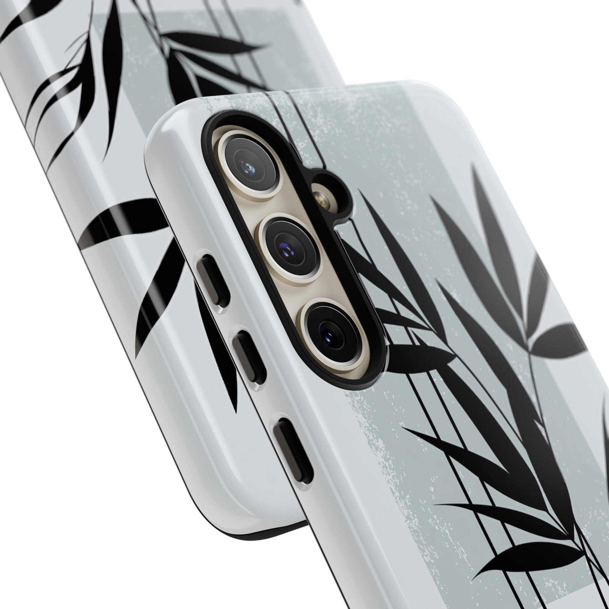 Grey Tough Phone Case for Samsung - Sage Bamboo Noir