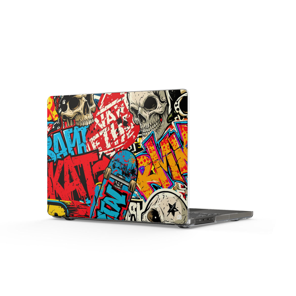 Skate Skull Riot · Clear Hard Case for MacBook · Red
