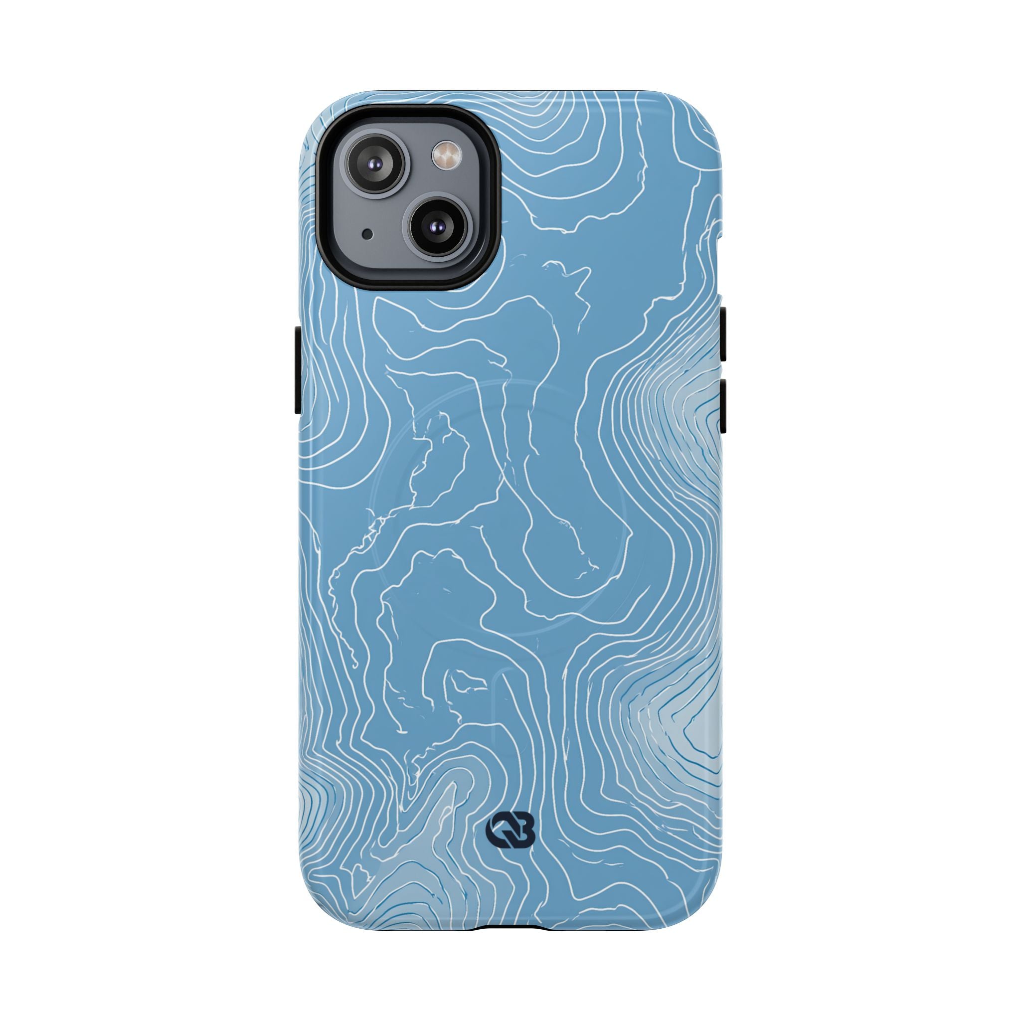 Blue Tough 2.0 Magsafe Phone Case for iPhone - Glacial Ridge Topo