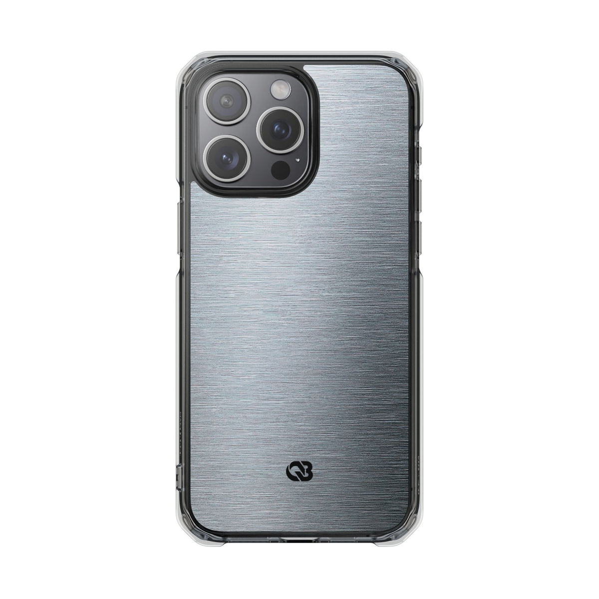 Brushed Aluminum · Clear Impact Magnetic Phone Case for iPhone · Silver