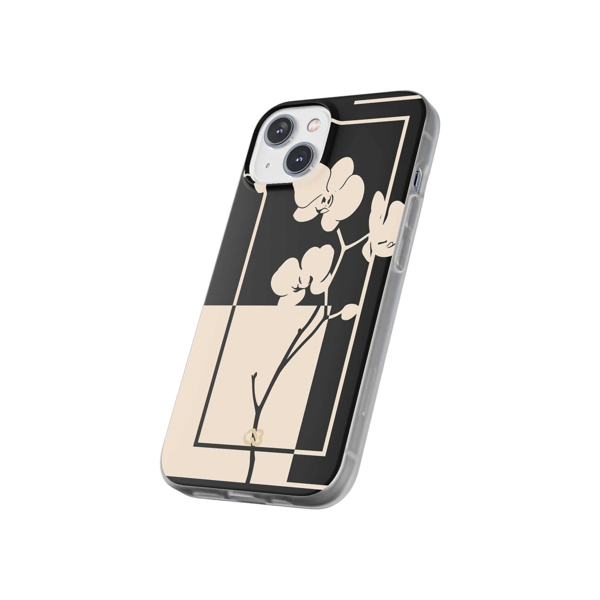 Beige Lite Phone Case for iPhone - Nocturnal Orchid Frame