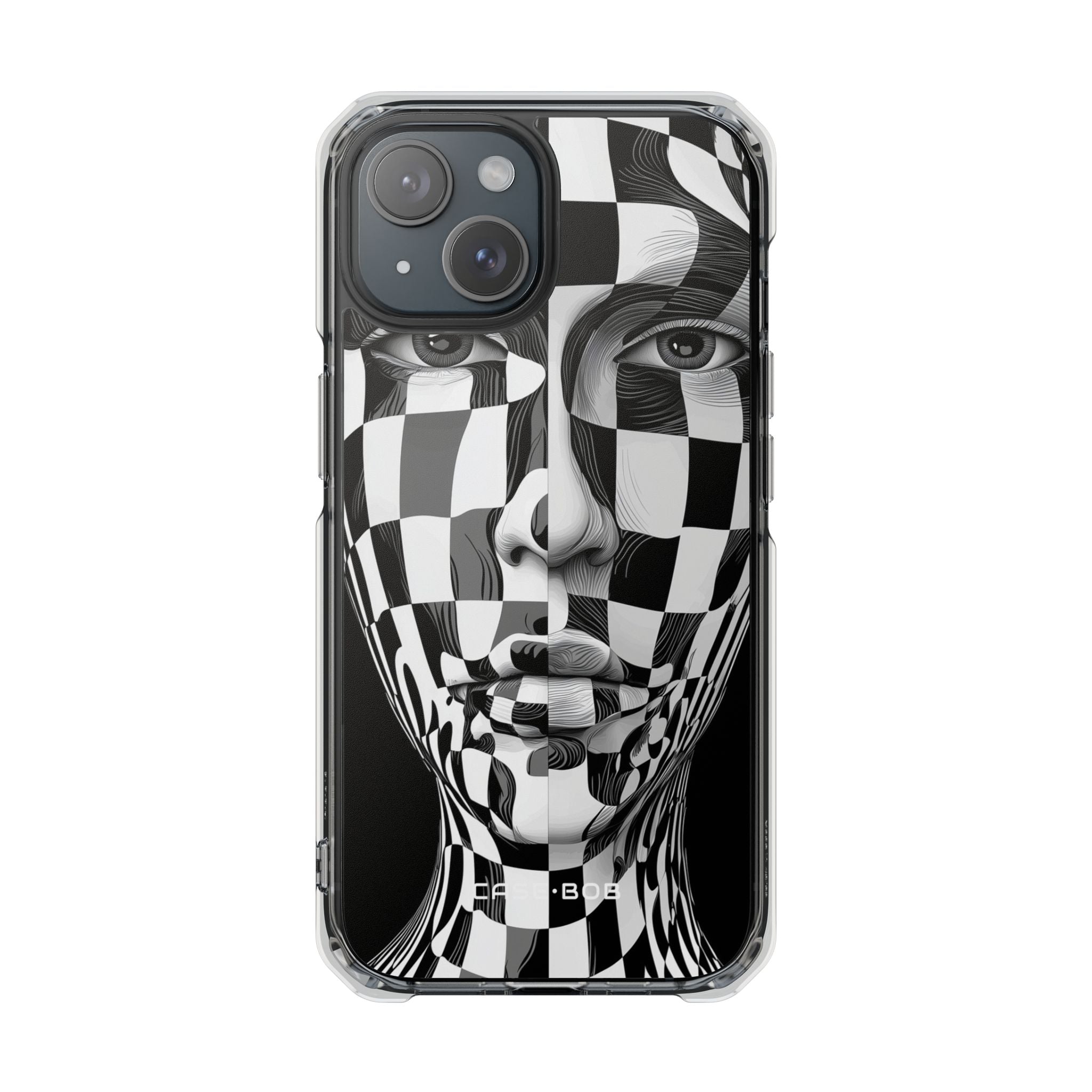 Checkerboard Face iPhone 15 Case - Impact