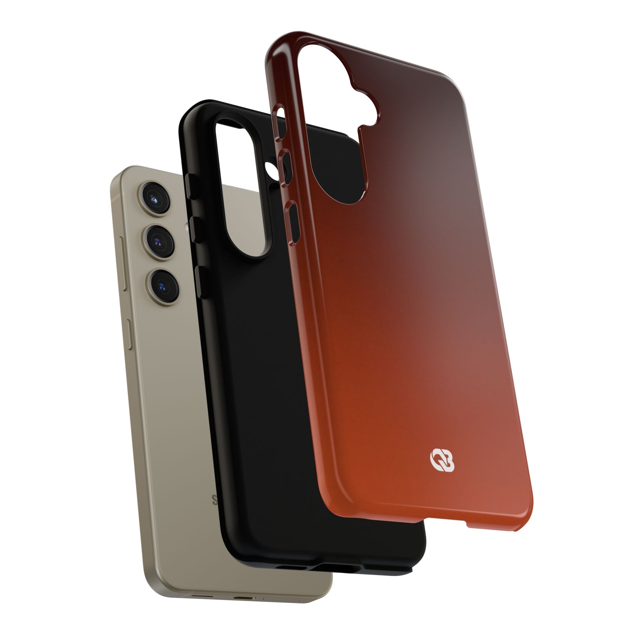 Orange Tough Phone Case for Samsung - Obsidian Ember Fade