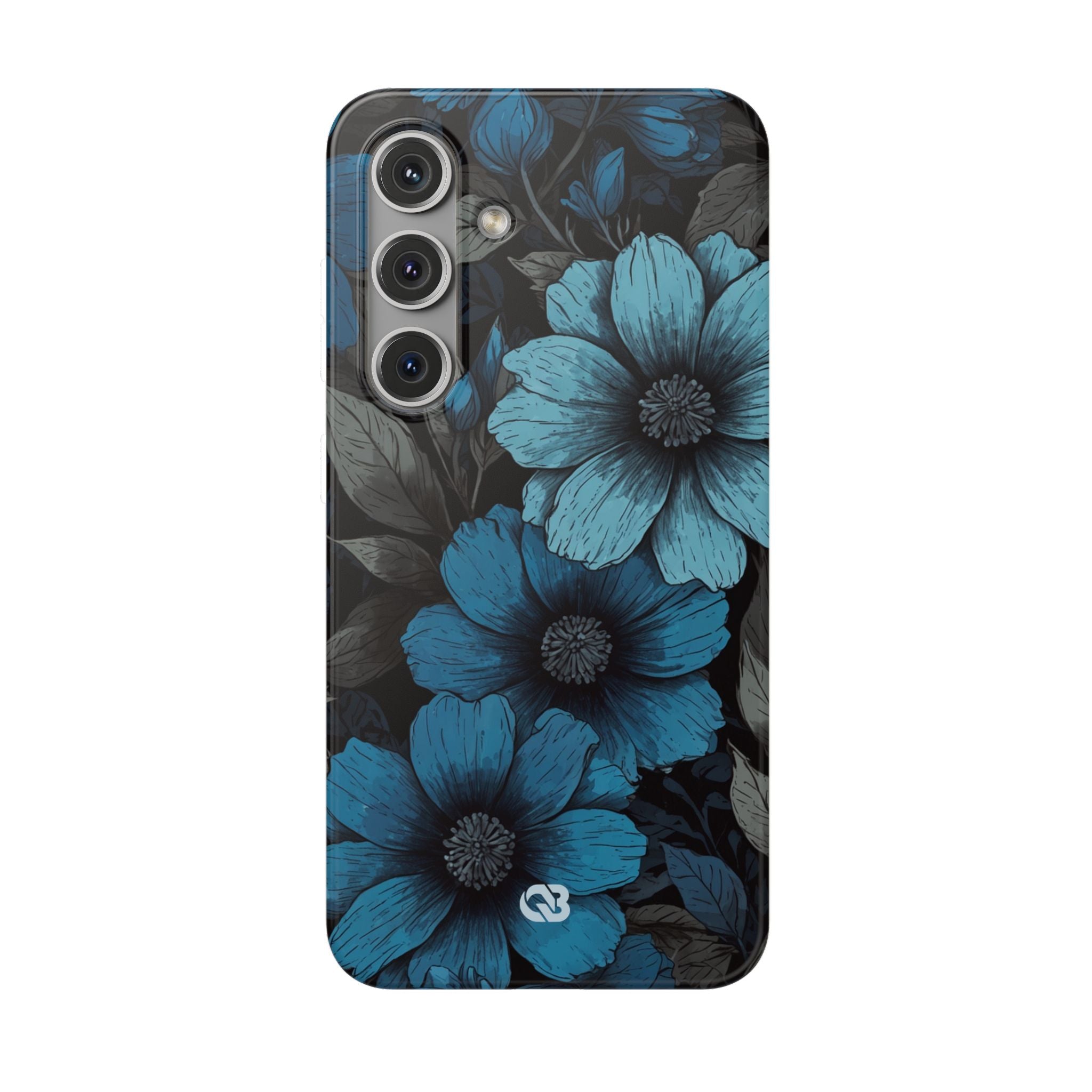 Obsidian Blue Petals · Soft Phone Case for Samsung