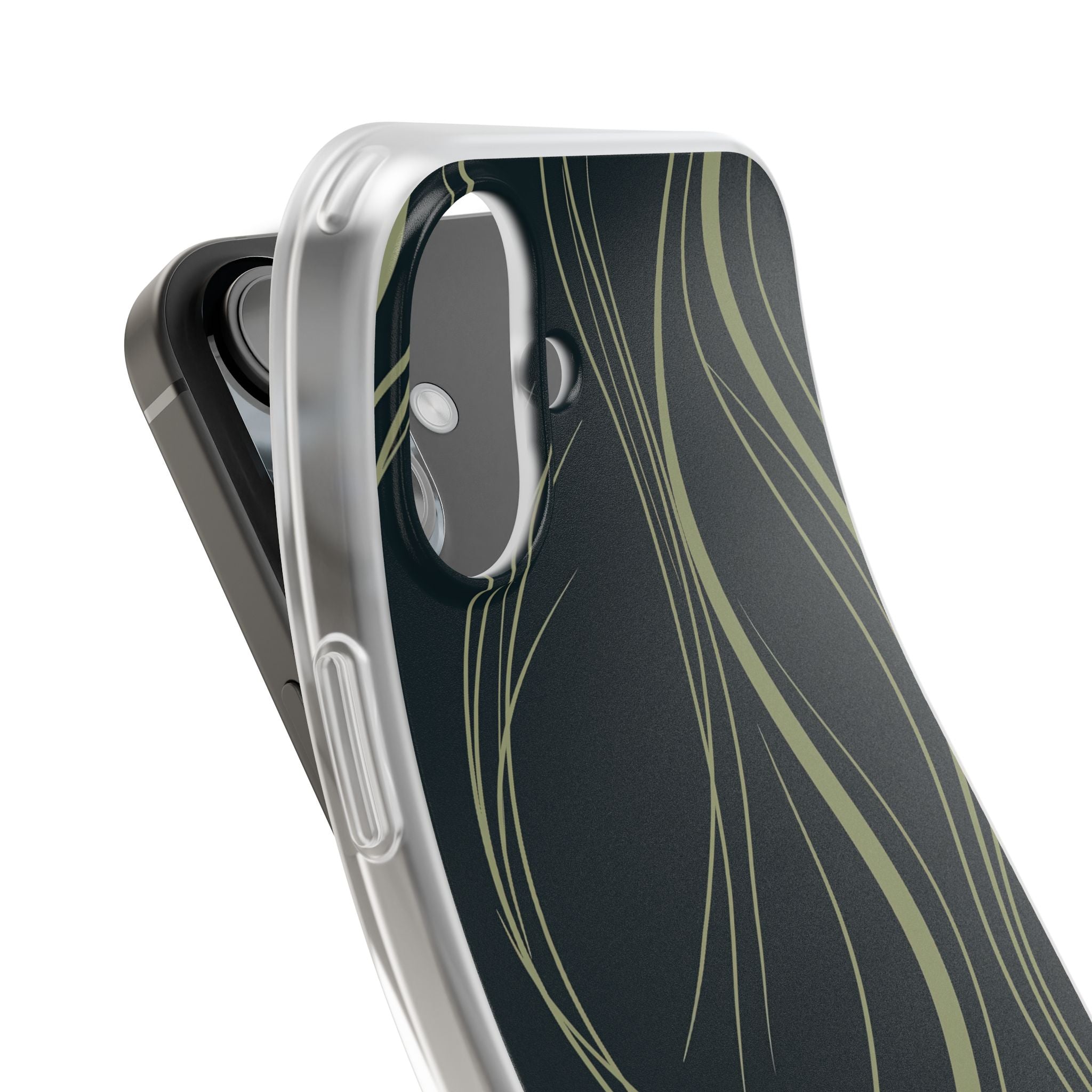 Green Lite Phone Case for iPhone - Obsidian Sage Flow