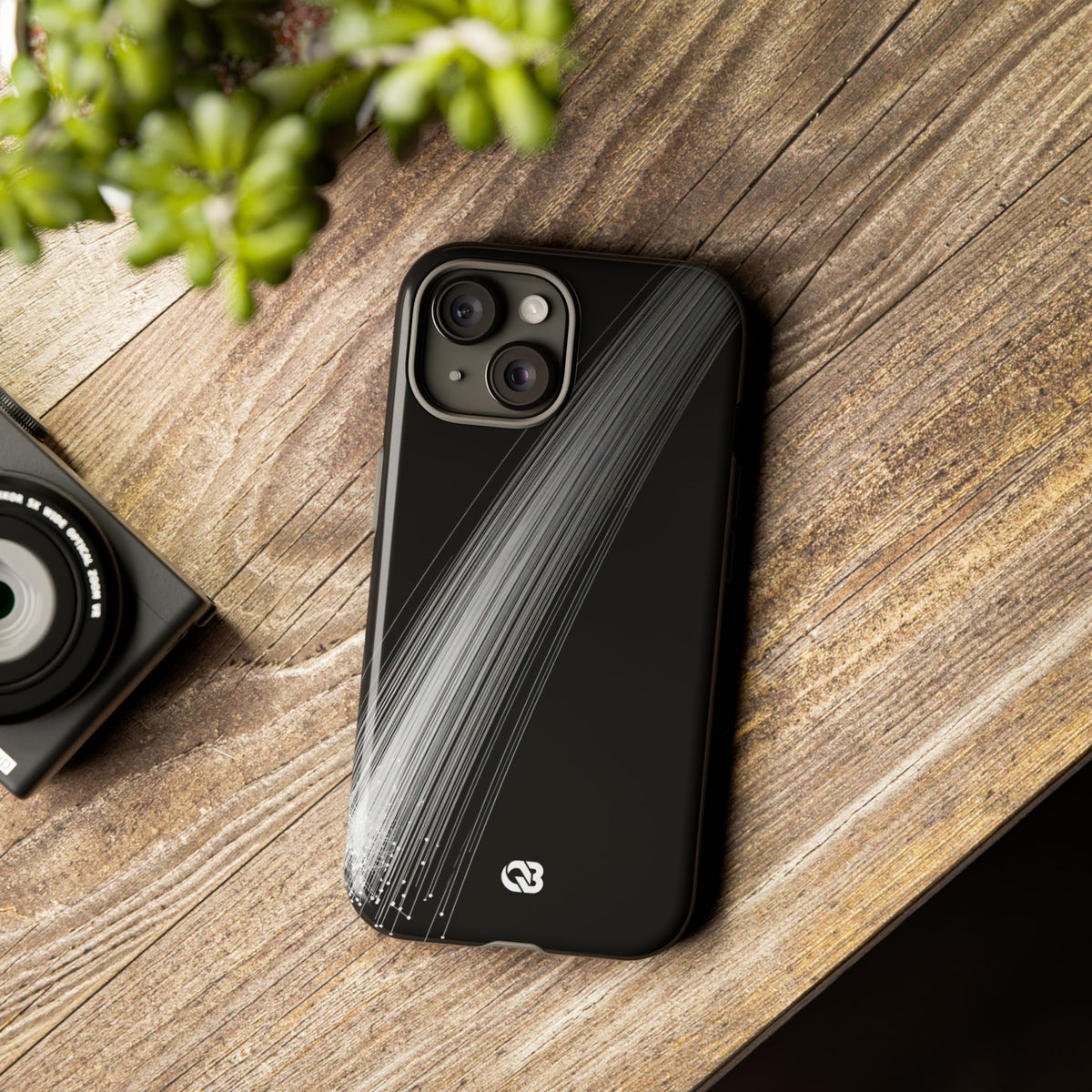 Black Tough Phone Case for iPhone - Linear Velocity Beam