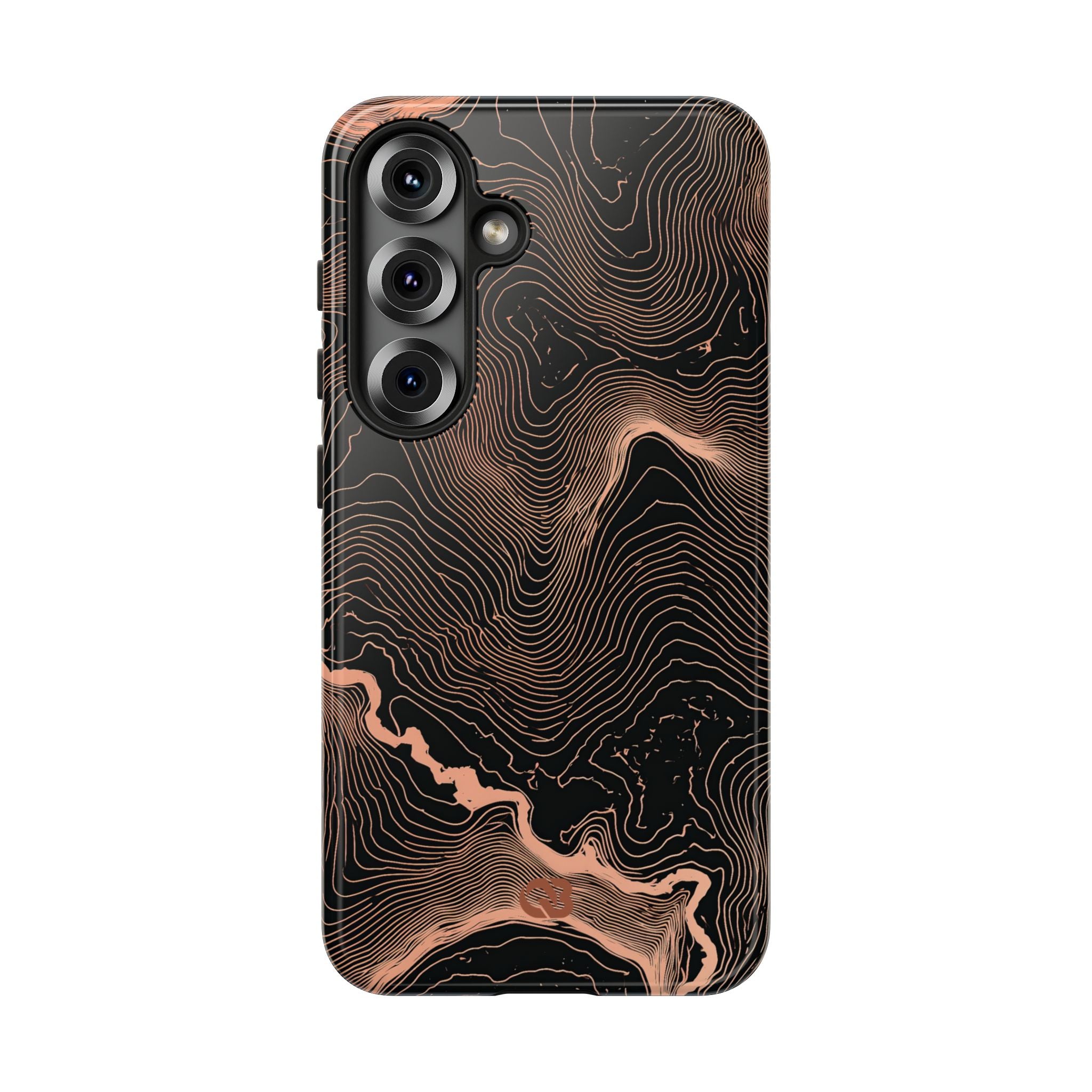 Orange Tough Phone Case for Samsung - Salmon Ridge Topo