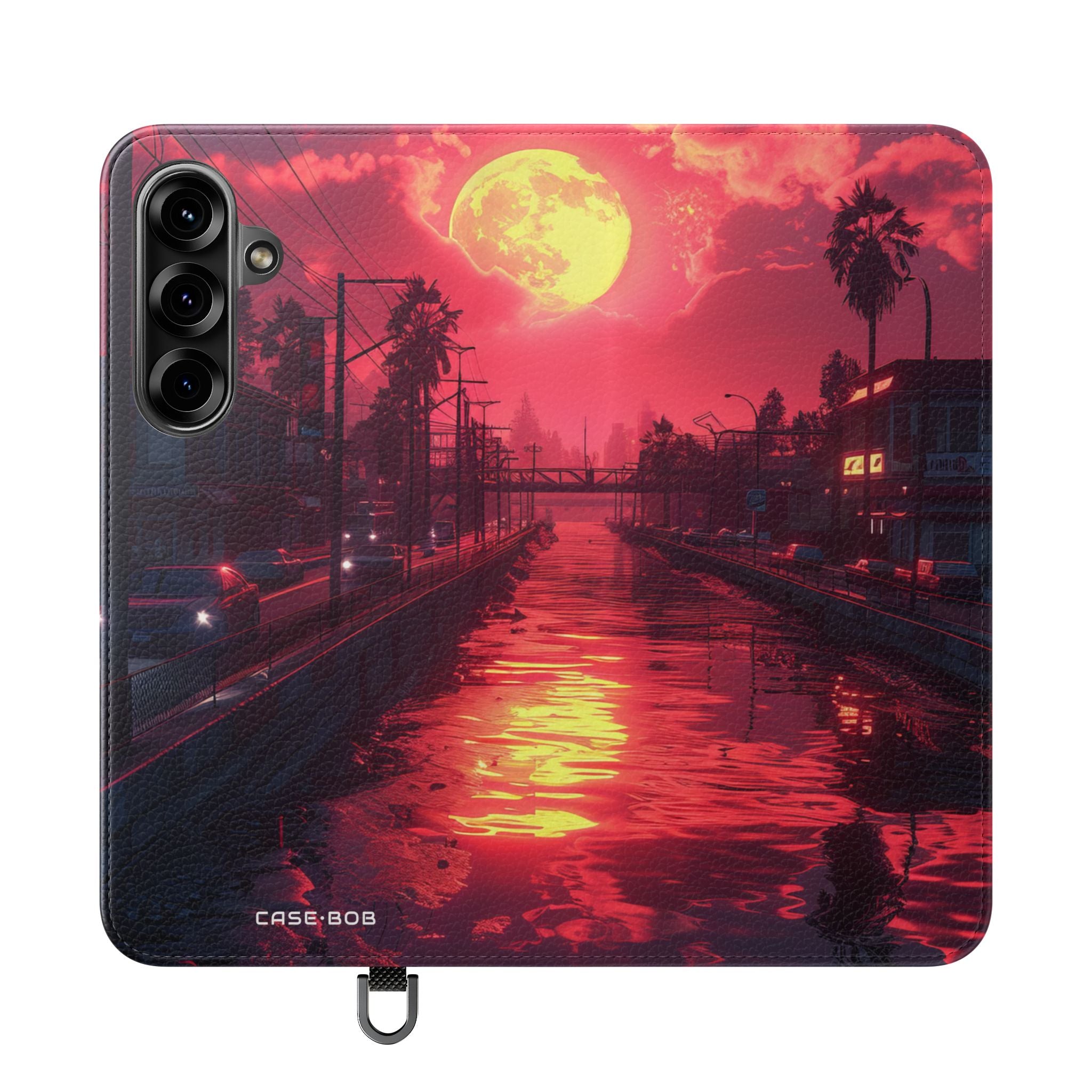 Yellow Moon Reflection - Samsung S25+ Case - Wallet