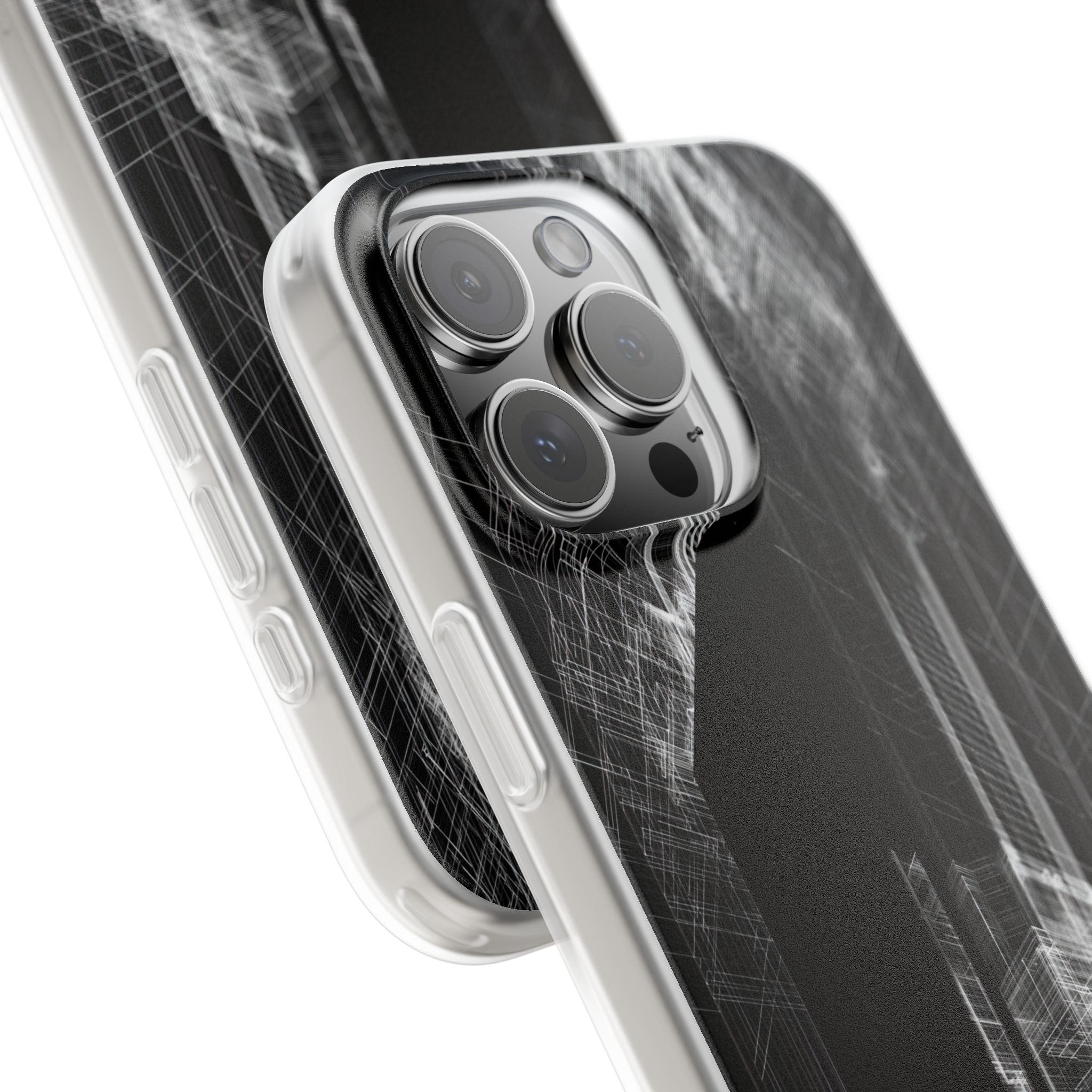 Black Lite Phone Case for iPhone - Ghost Urban Wireframe