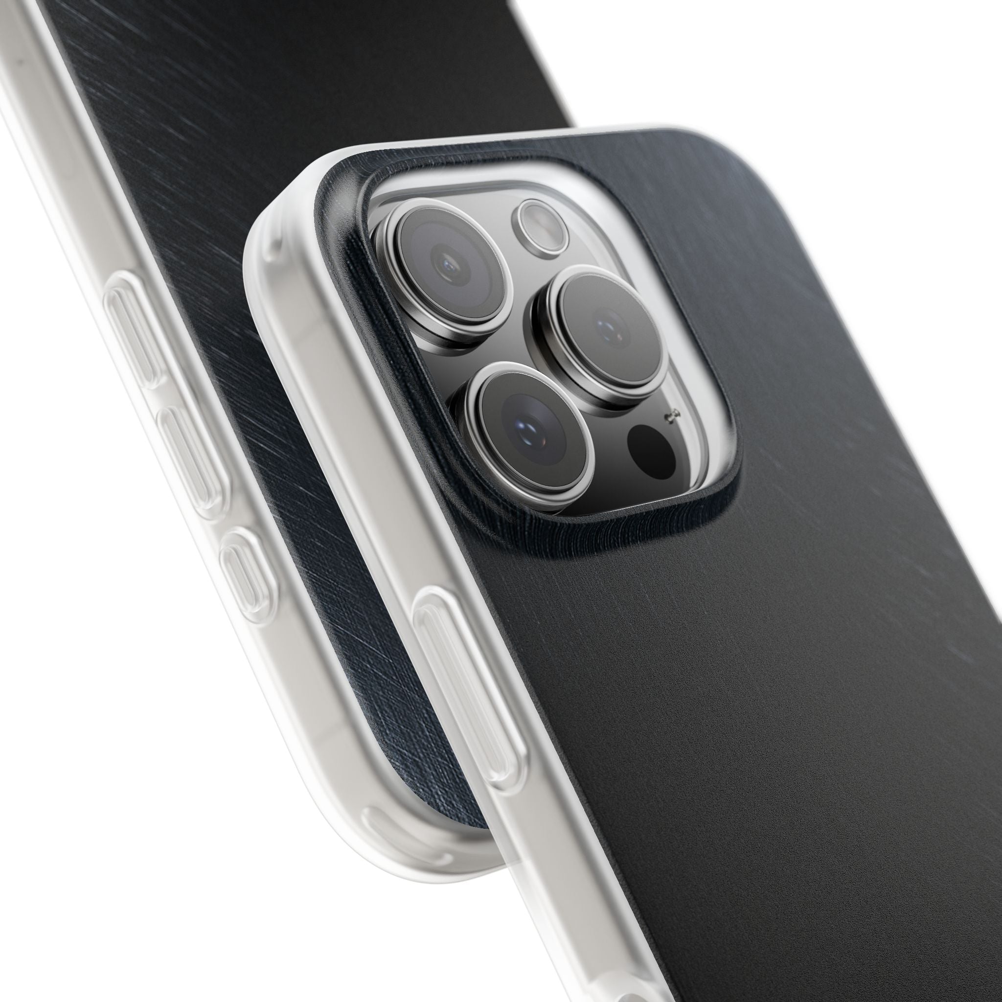 Black Lite Phone Case for iPhone - Midnight Brushed Grain