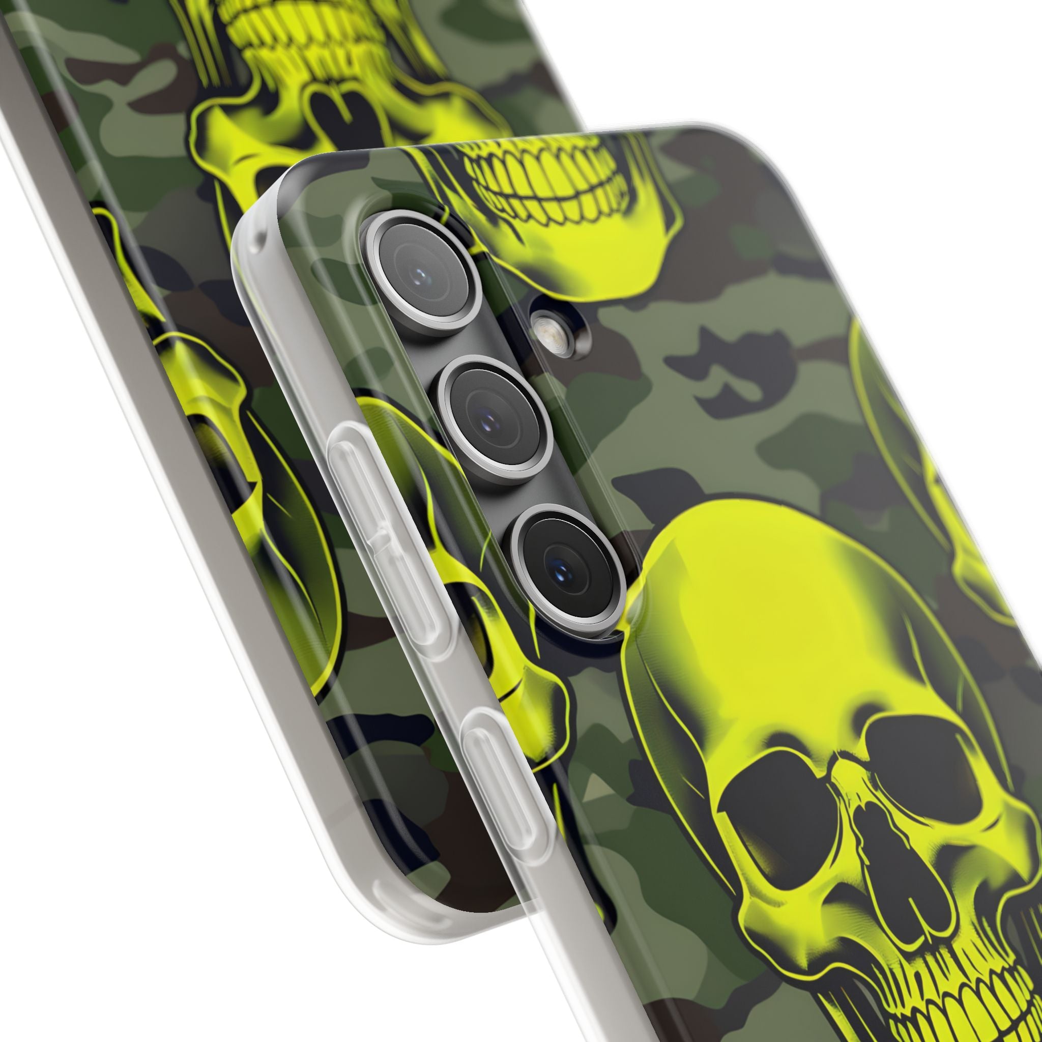 Neon Skull Camo Samsung S24 Case - Soft