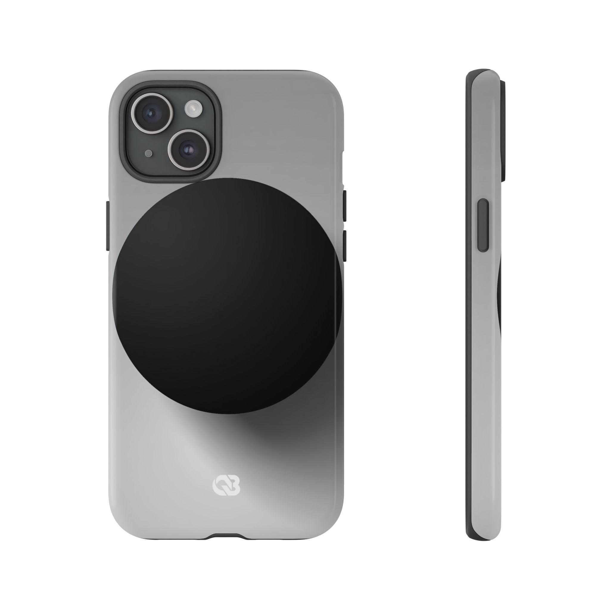 Grey Tough Phone Case for iPhone - Matte Onyx Sphere