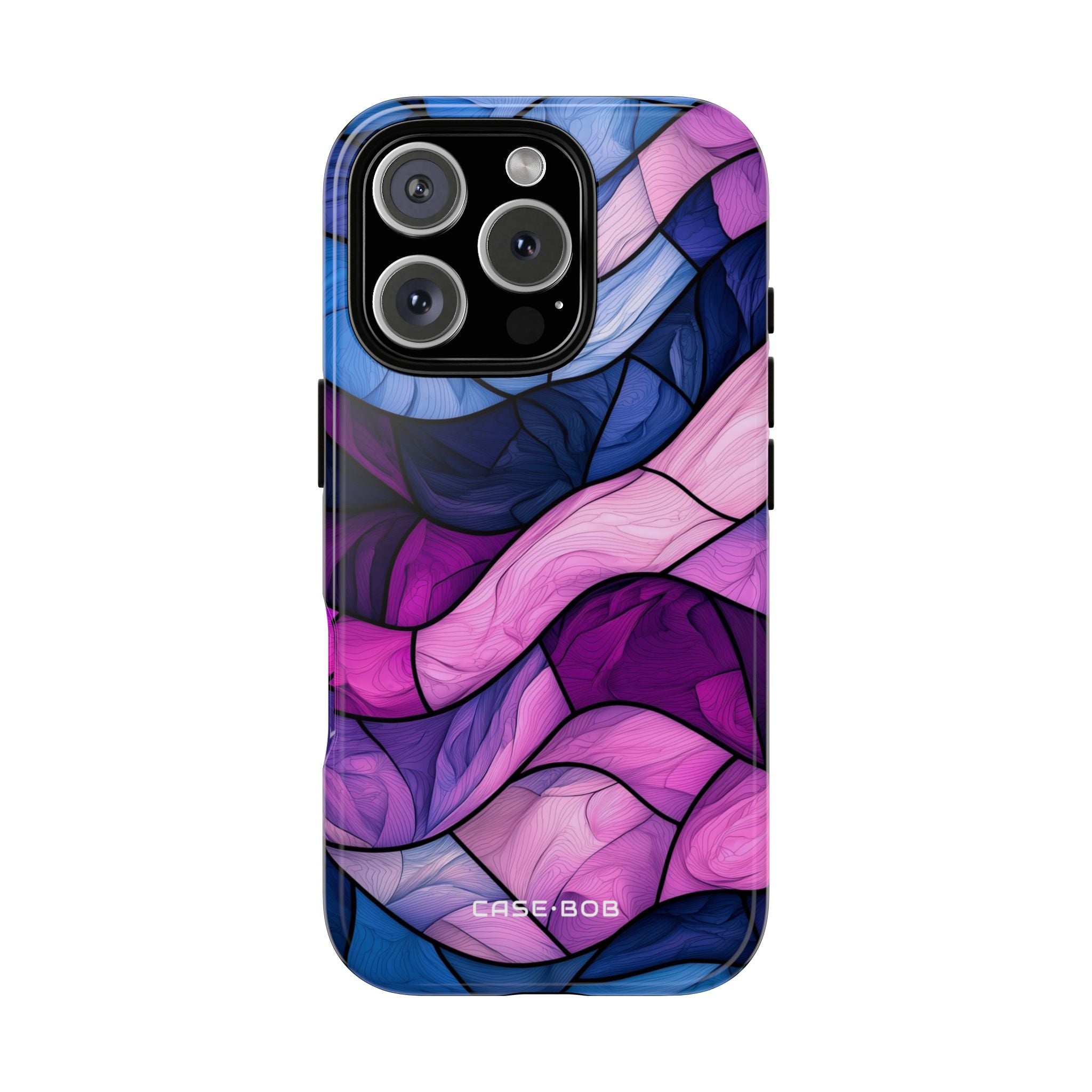 Wavy Violet Bands iPhone 16 Pro Case - Tough