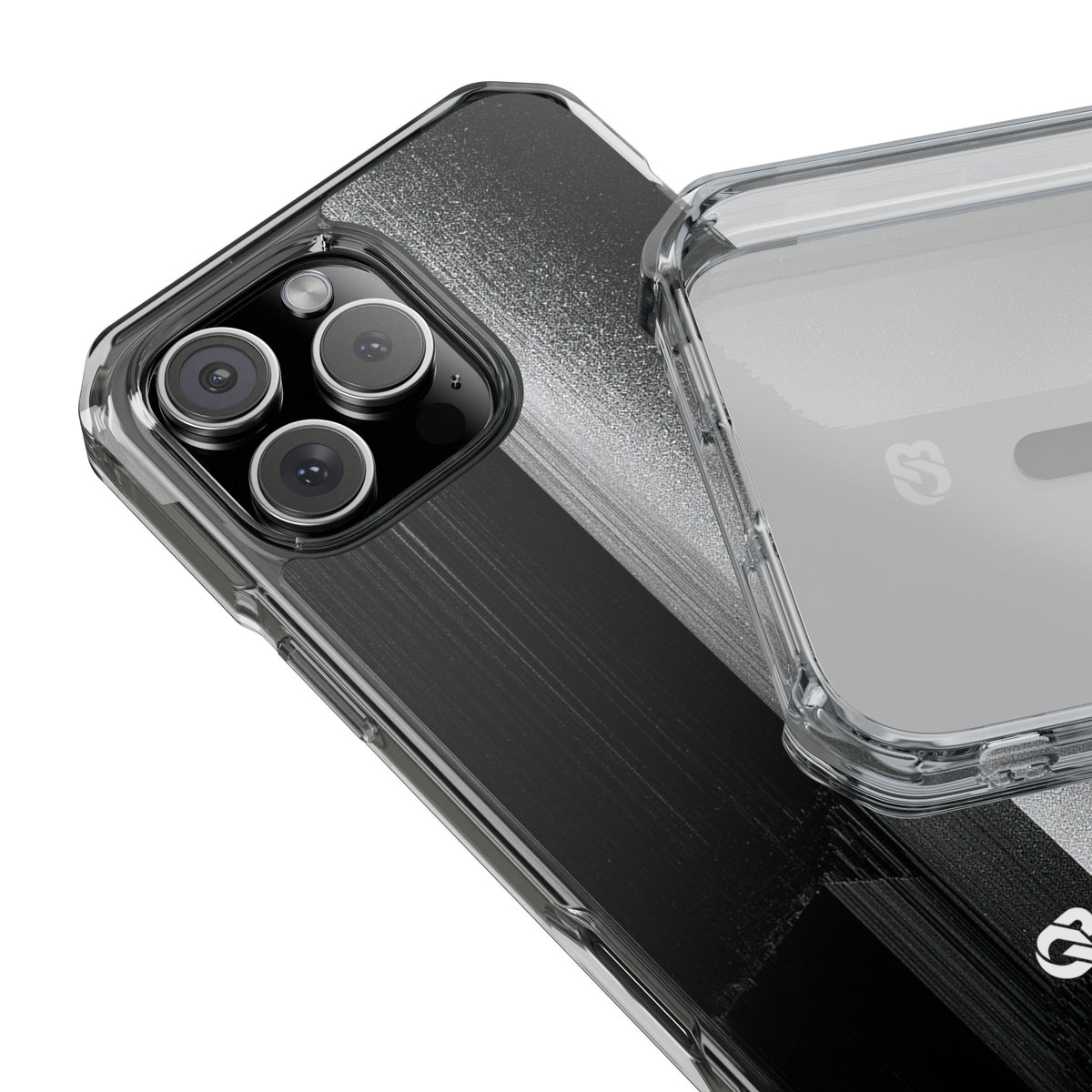Black Impact MagSafe Phone Case for iPhone - Brutalist Pixel Monolith