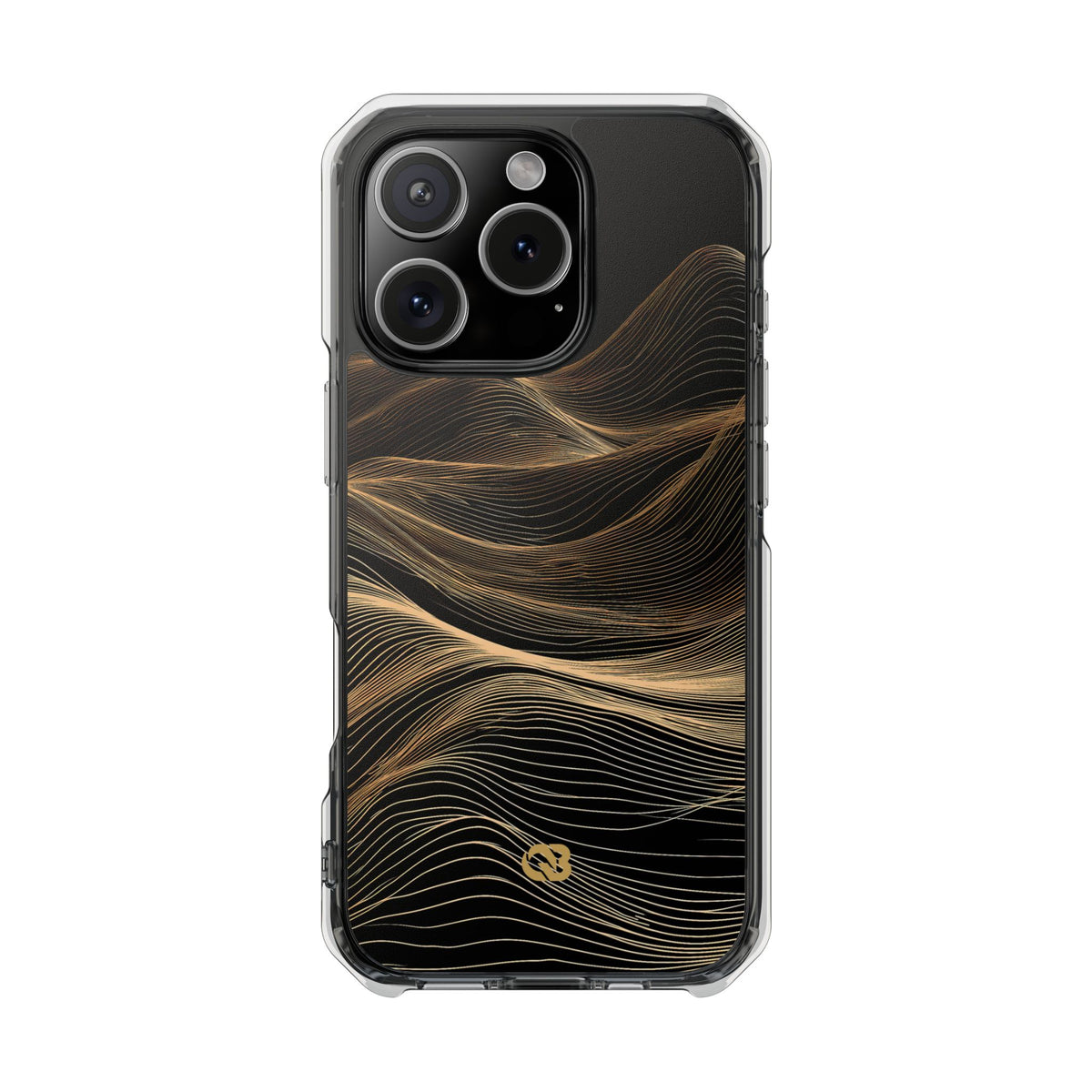 Black Impact MagSafe Phone Case for iPhone - Copper Topo Ridge