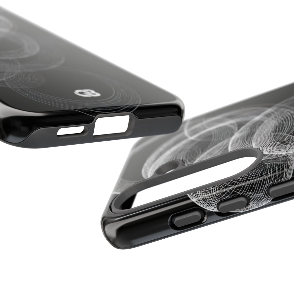 Black Tough Phone Case for Samsung - Kinetic Wireframe Orbit