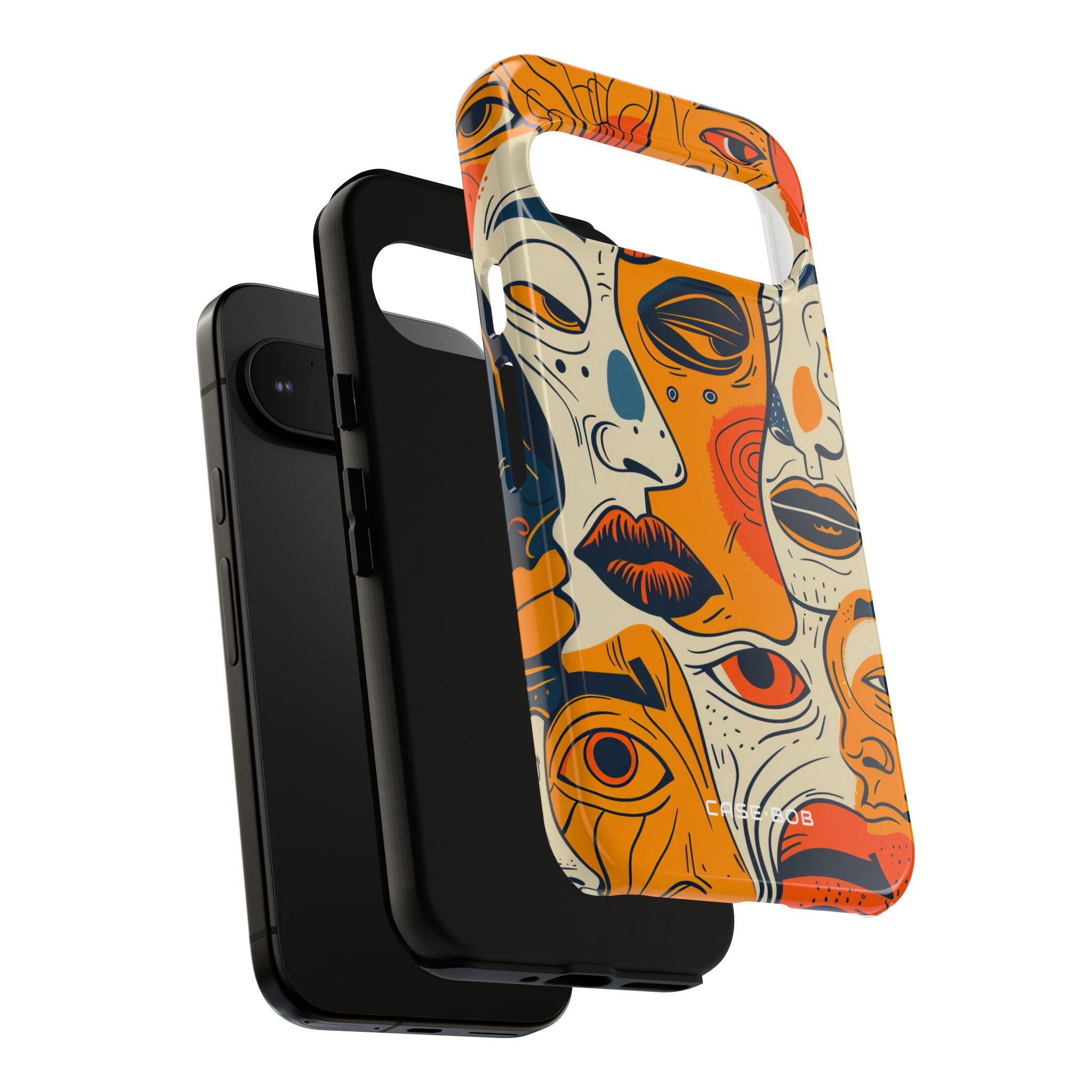 Tangled Faces Sunset Google Pixel 9 Pro Cover - Tough