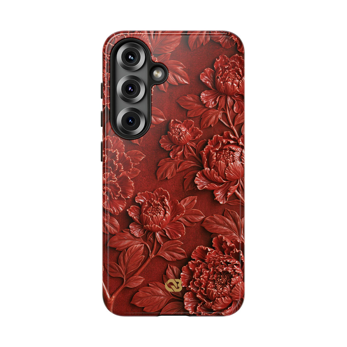 Cinnabar Peony Relief · Tough Phone Case for Samsung · Red