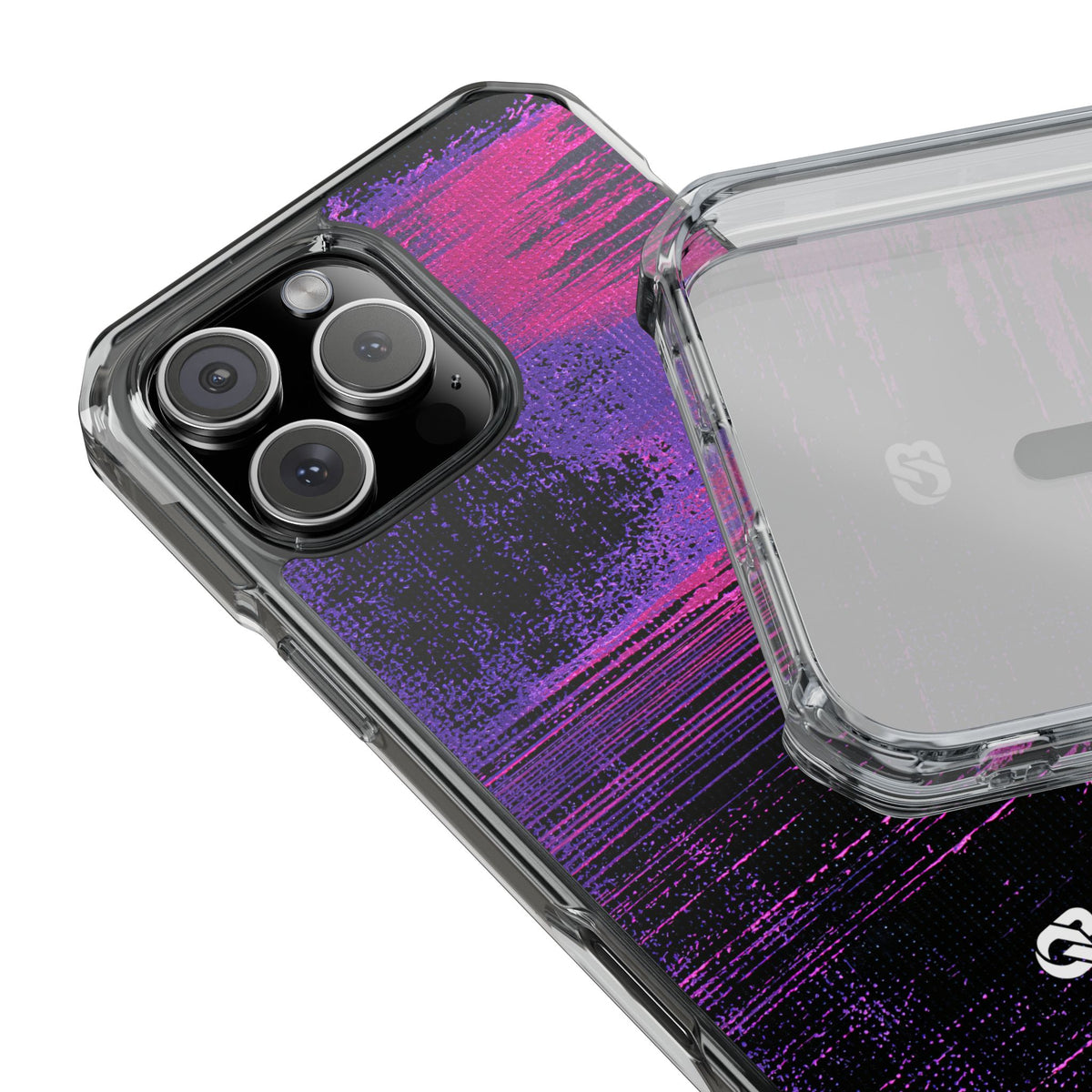 Neon Signal Shift · Clear Impact Magnetic Phone Case for iPhone · Purple