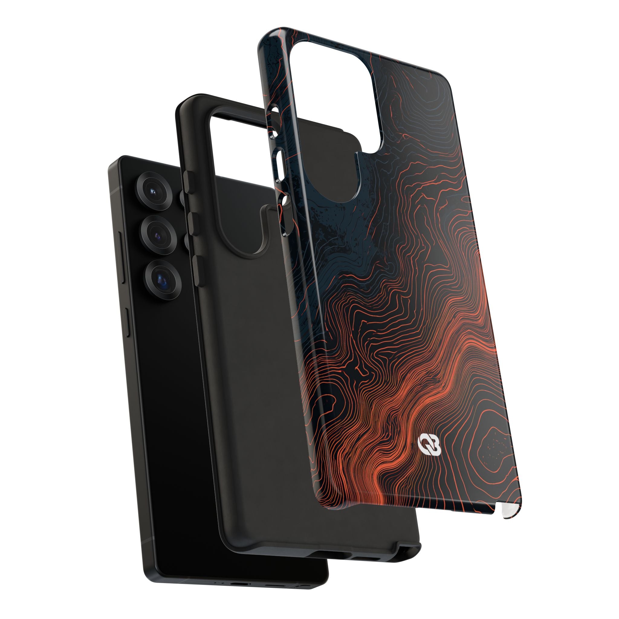 Black Tough Phone Case for Samsung - Volcanic Basalt Map