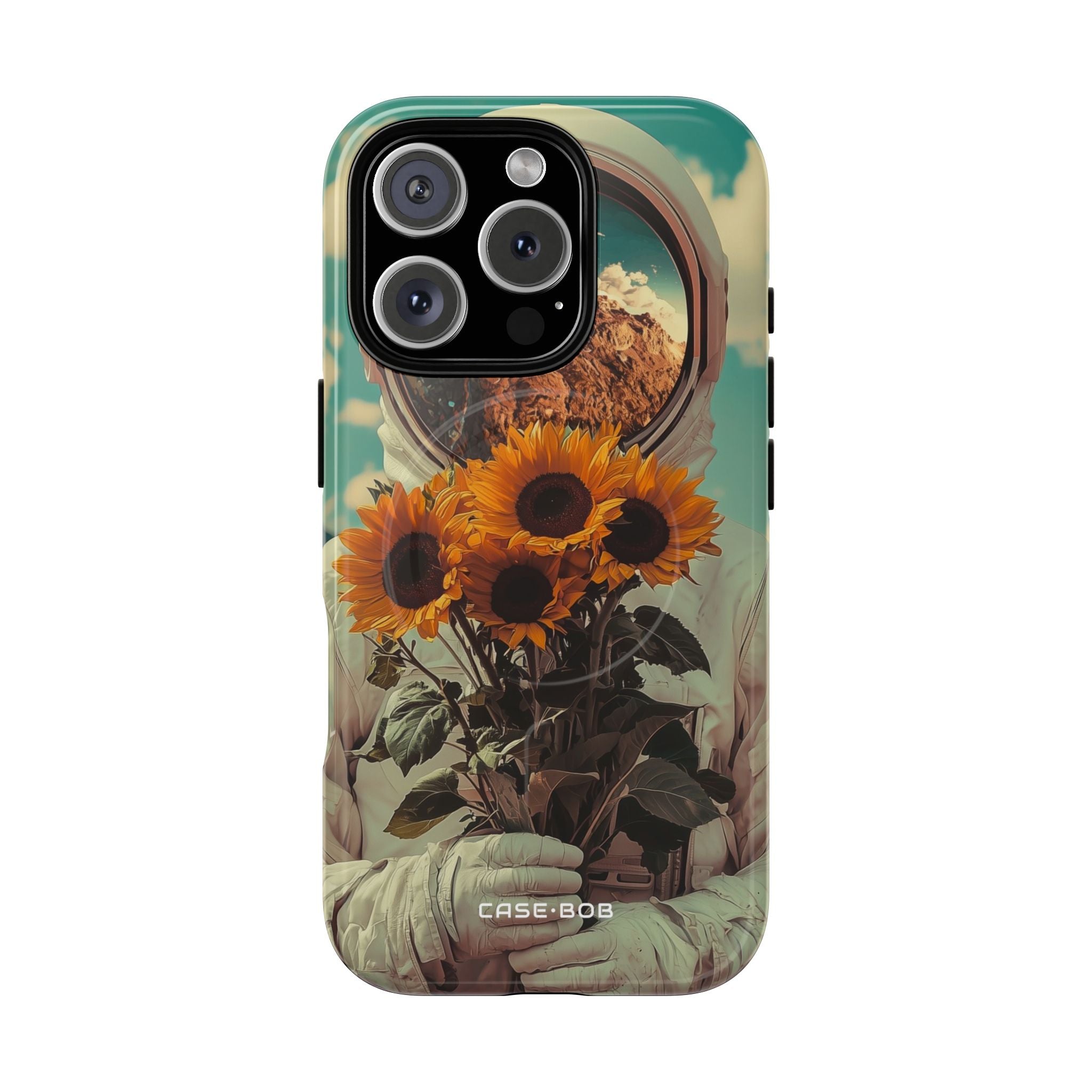 Sunflower Astronaut iPhone 16 Pro Case - Tough+