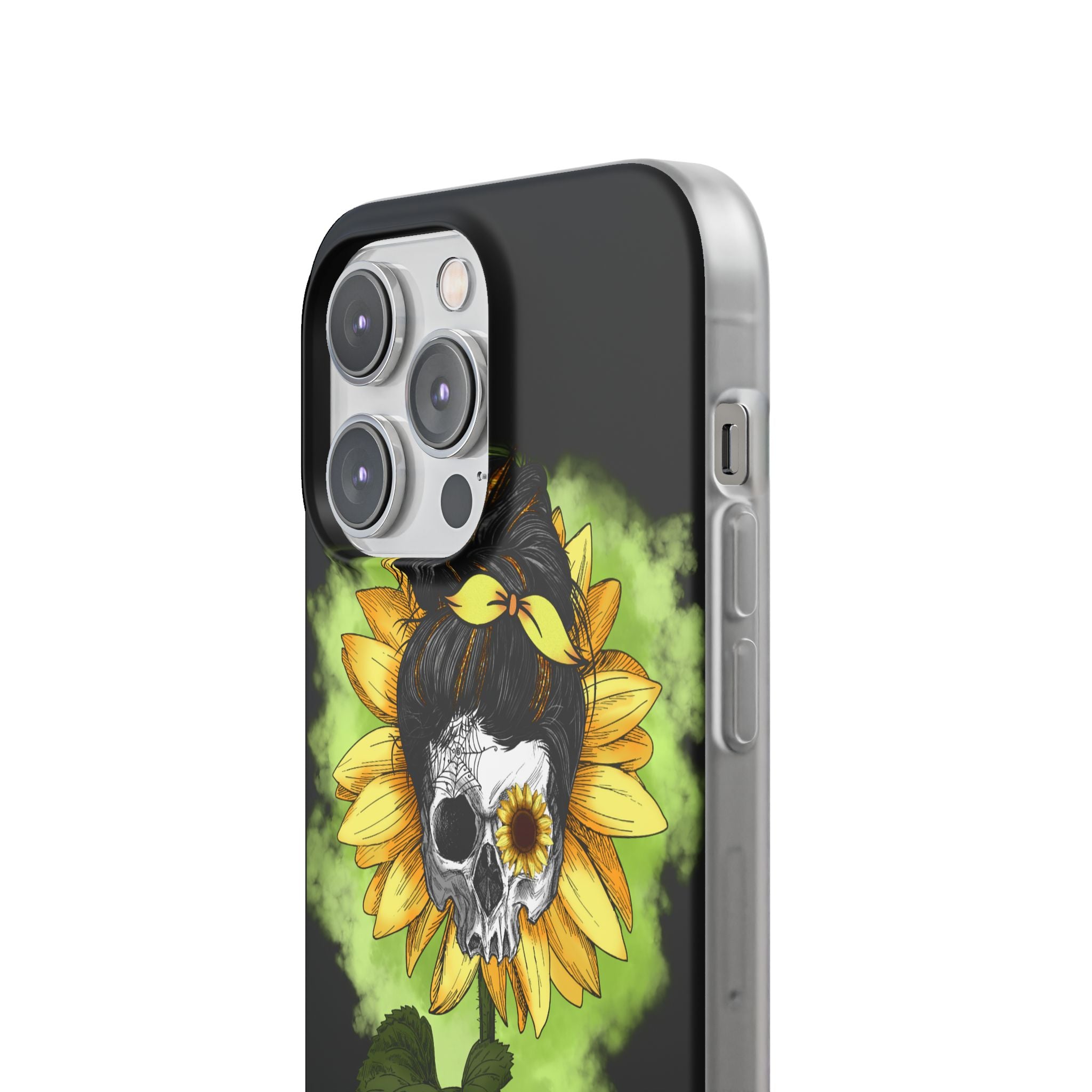 Sunflower Skull iPhone 14 Pro Max Case - Soft