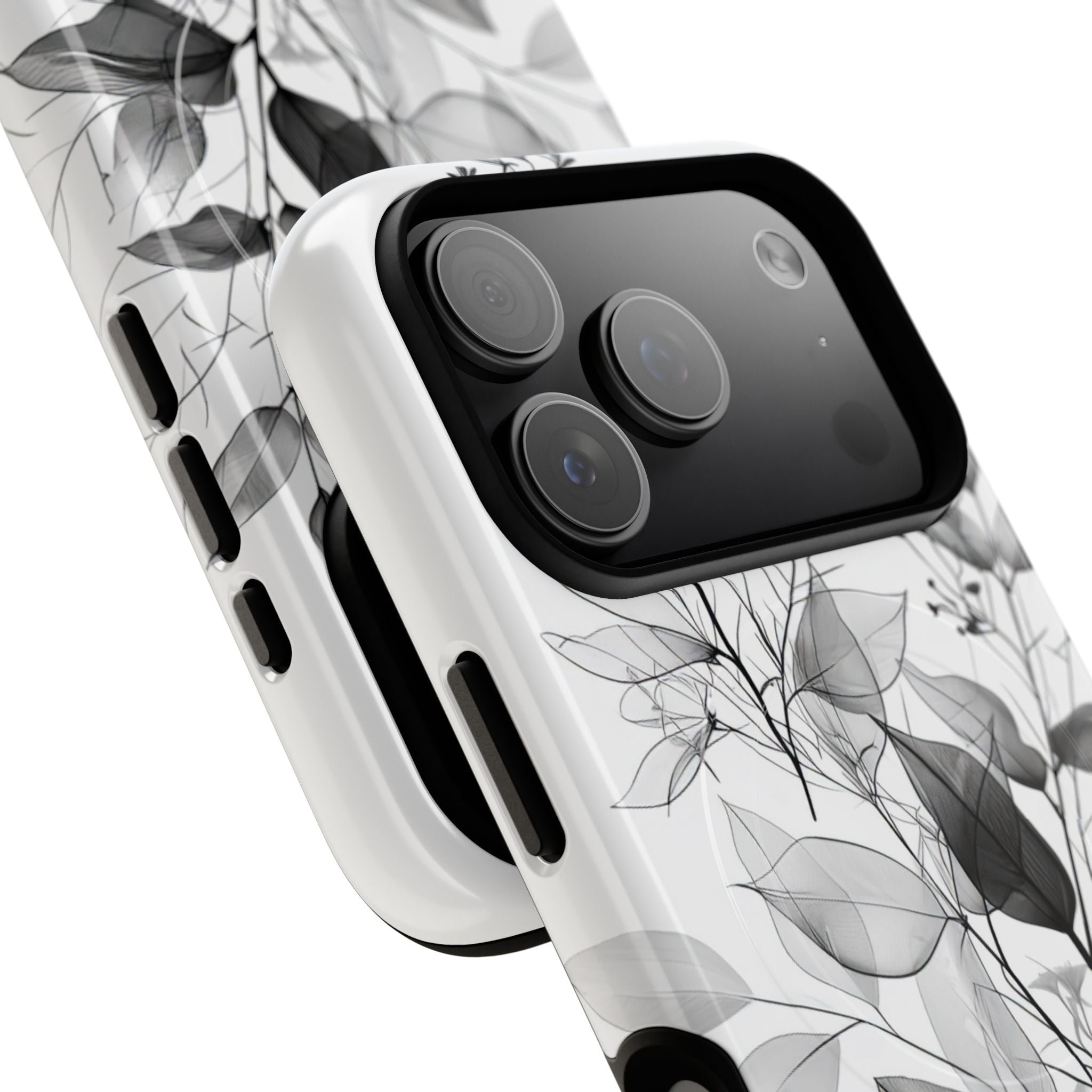 Veined Leaves Gray iPhone 17 Pro Case - Tough+ - CASE•BOB