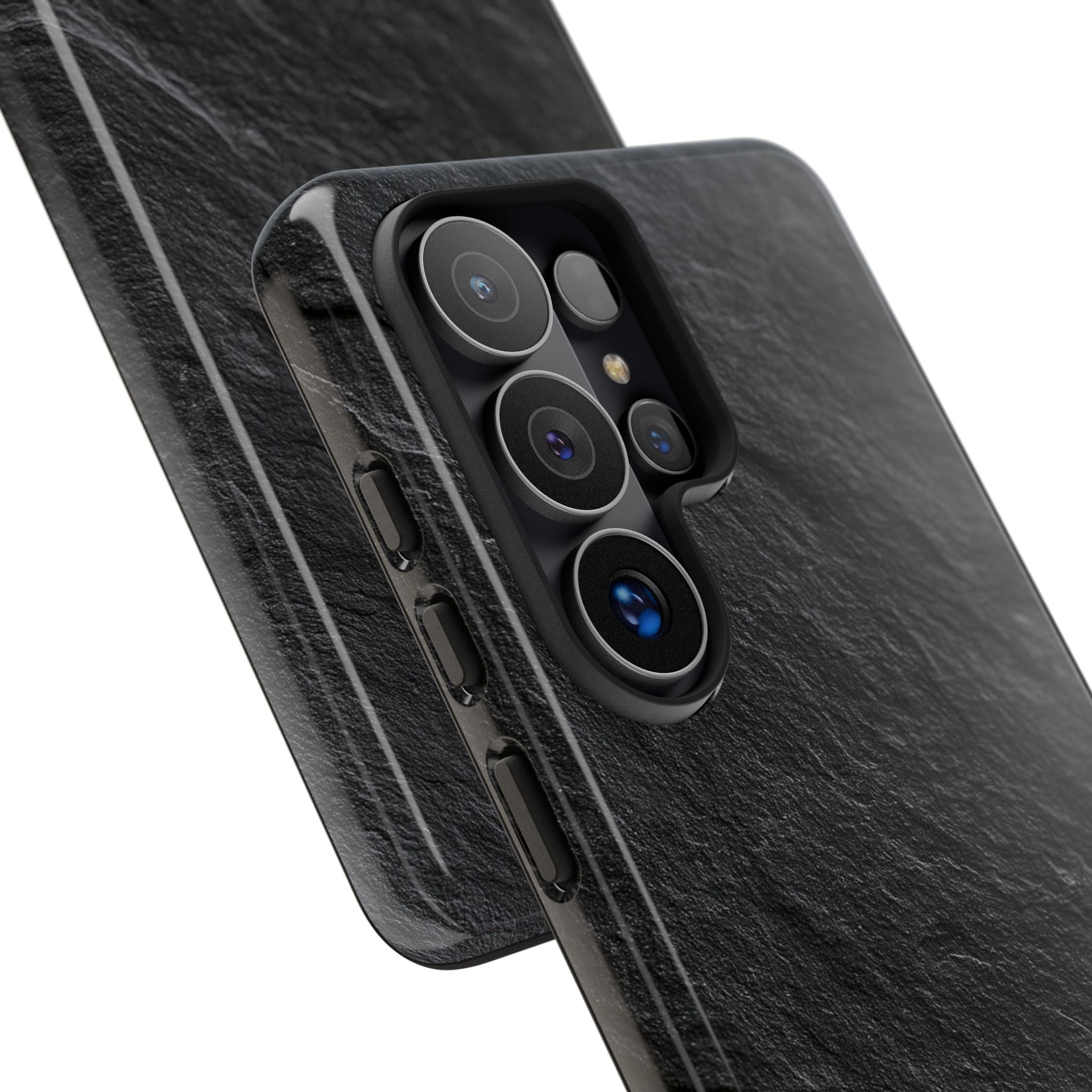 Black Tough Phone Case for Samsung - Raw Obsidian Slate