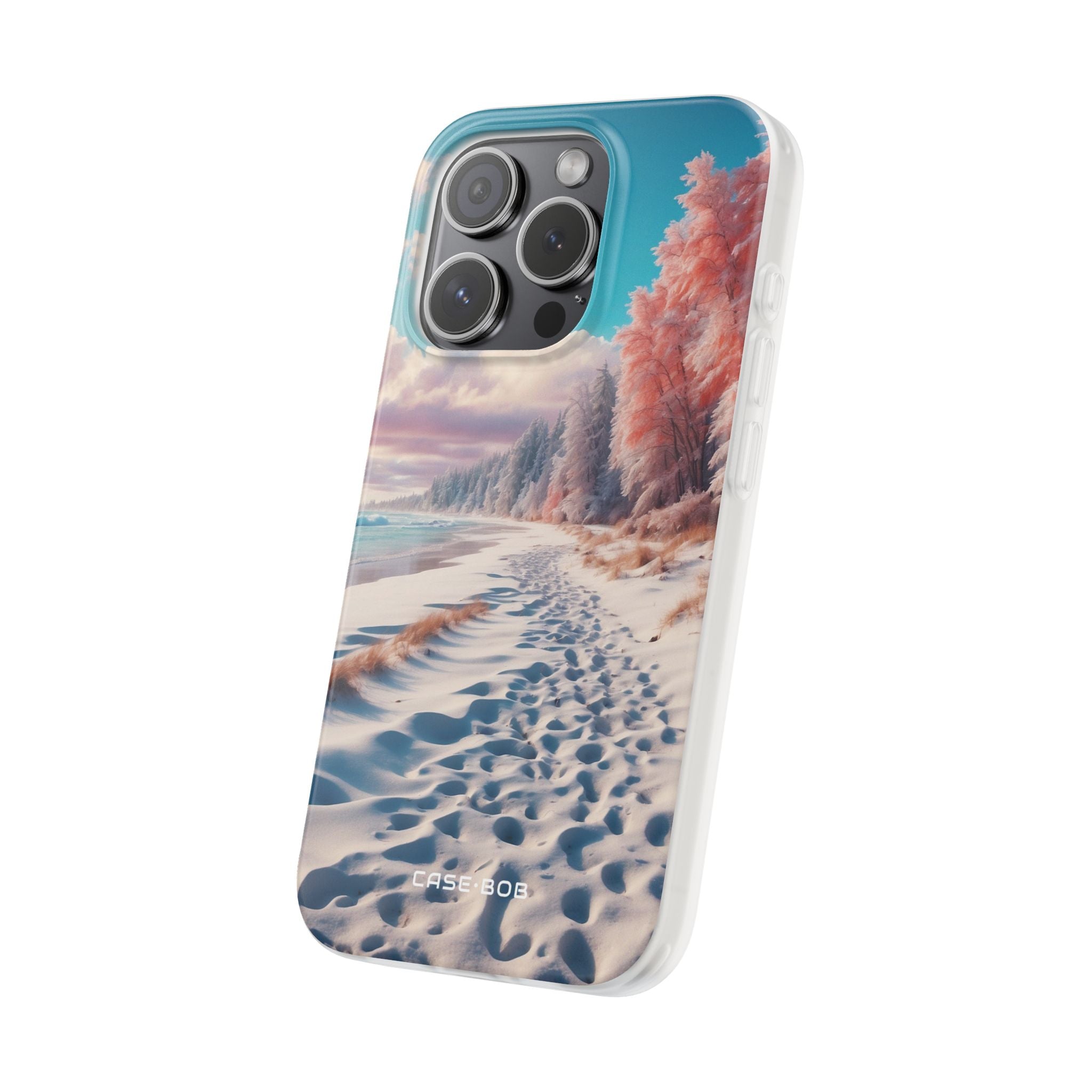 Snowy Footprints iPhone 15 Pro Case - Soft
