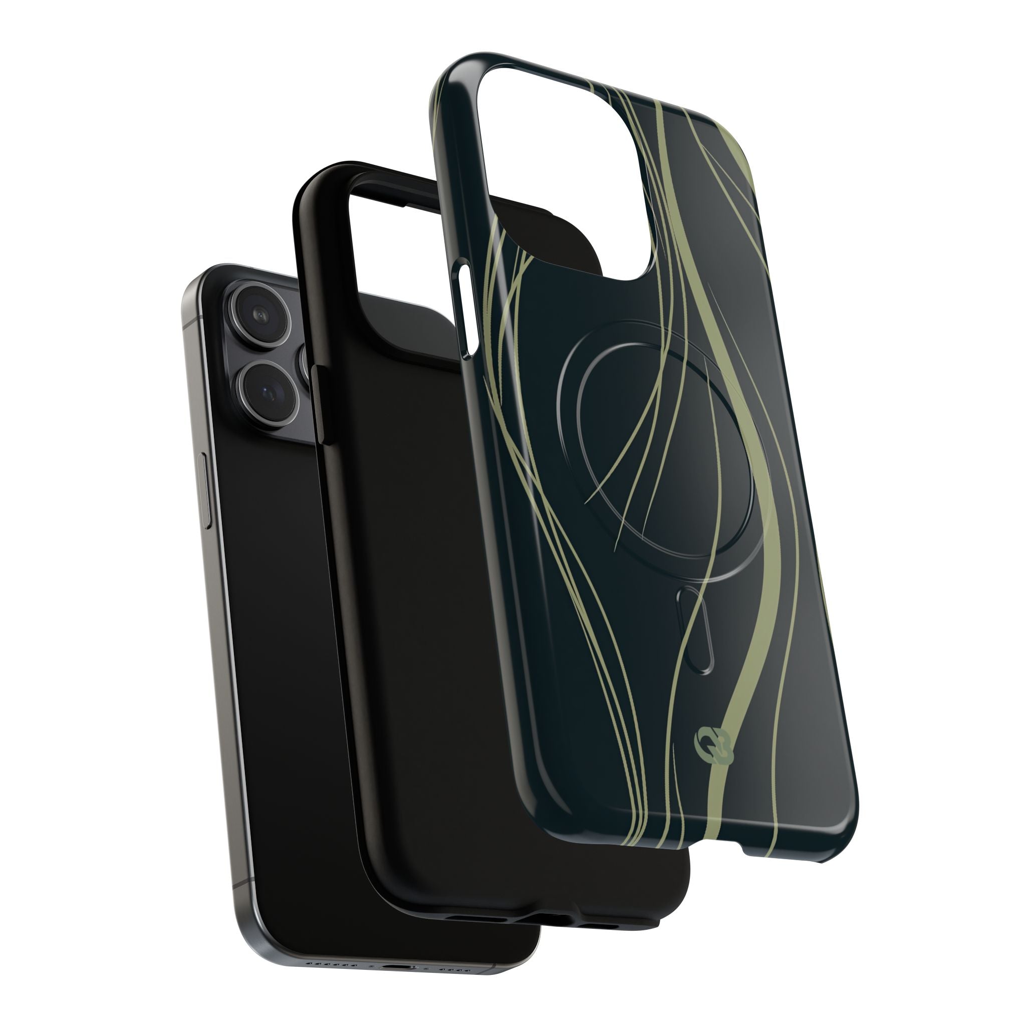 Green Tough 2.0 Magsafe Phone Case for iPhone - Obsidian Sage Flow