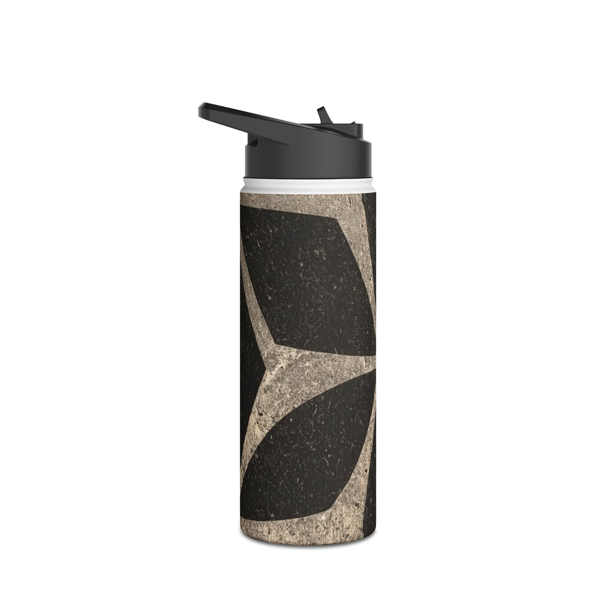 Concrete Mosaic Star · Insulated Water Bottle · Black
