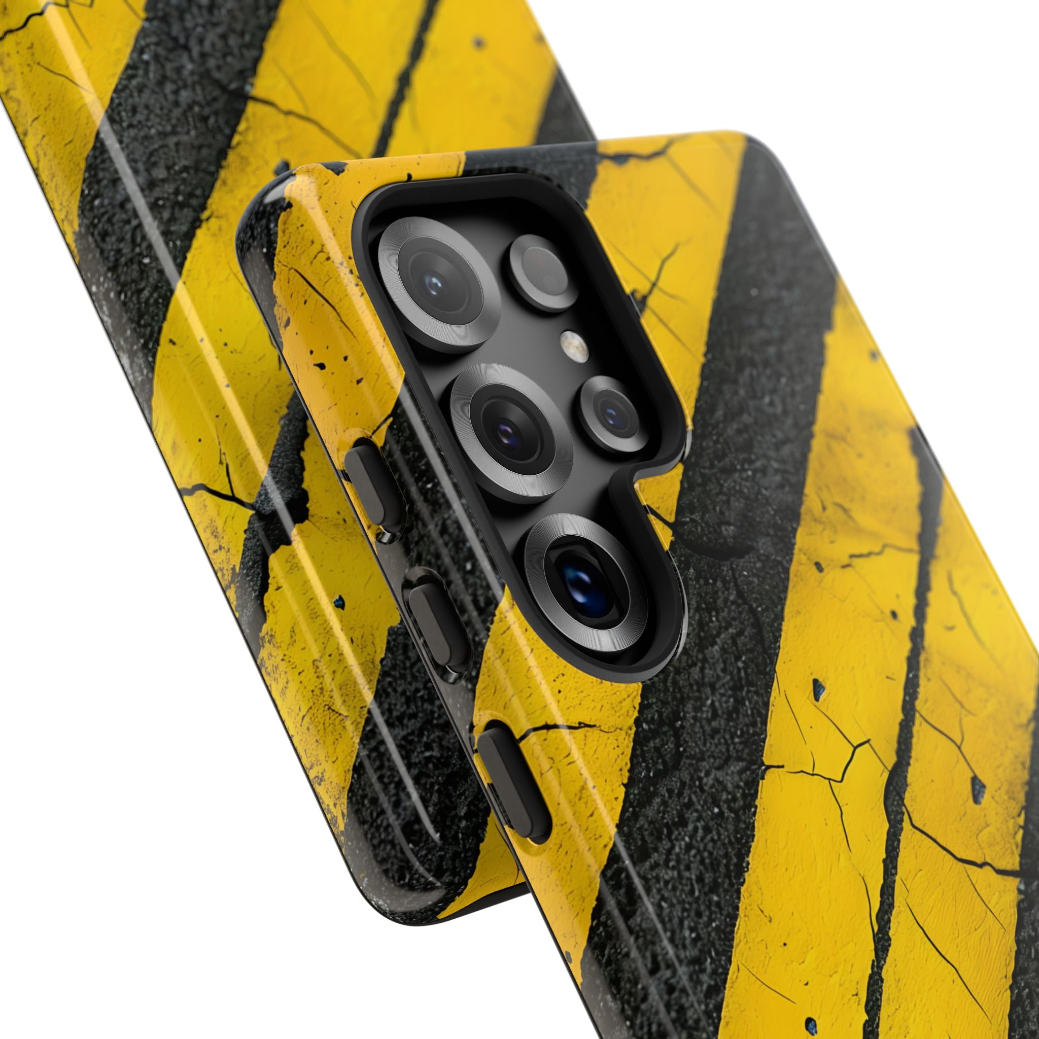 Cracked Hazard Stripes · Tough Handyhülle für Samsung