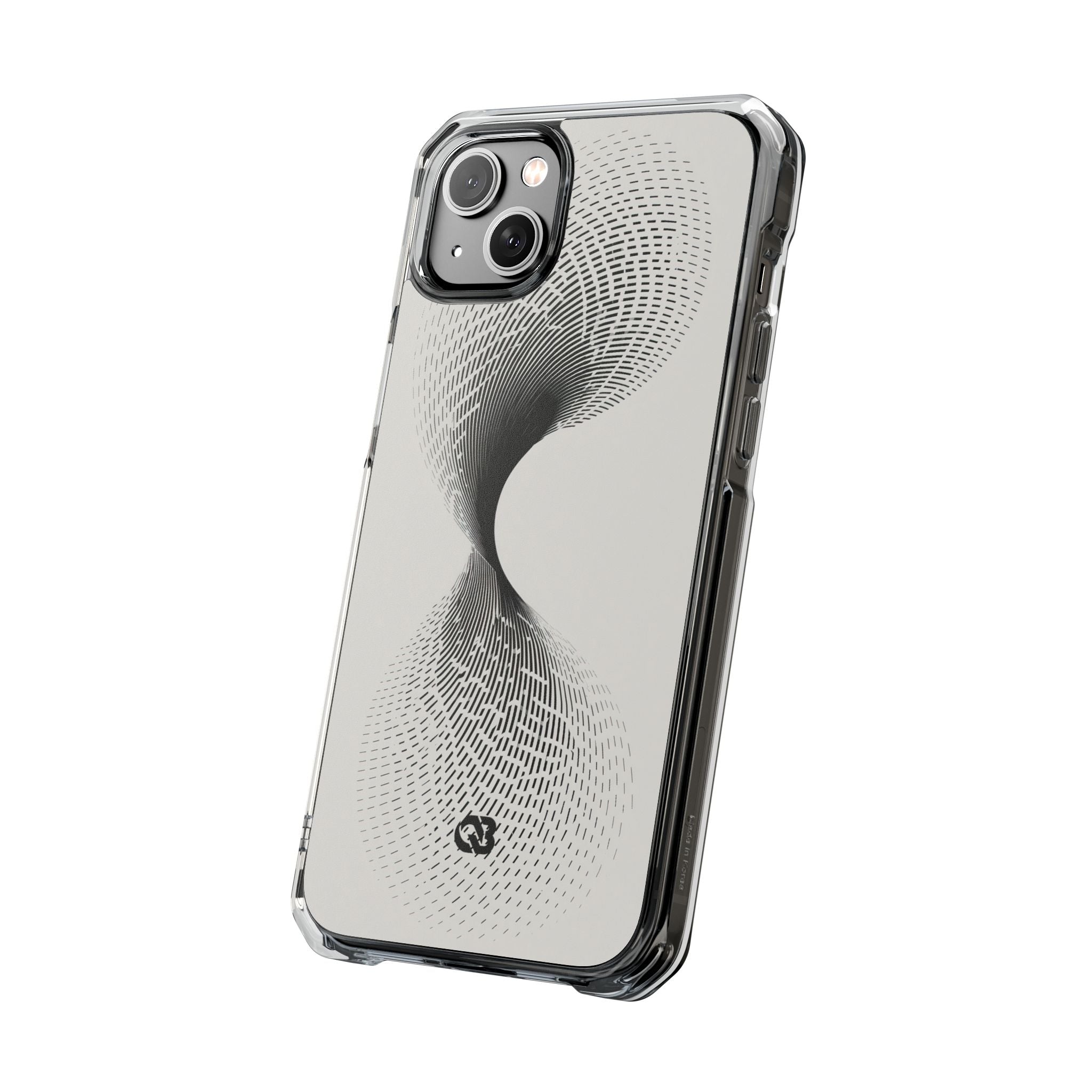 White Impact MagSafe Phone Case for iPhone - Linear Torsion Grid